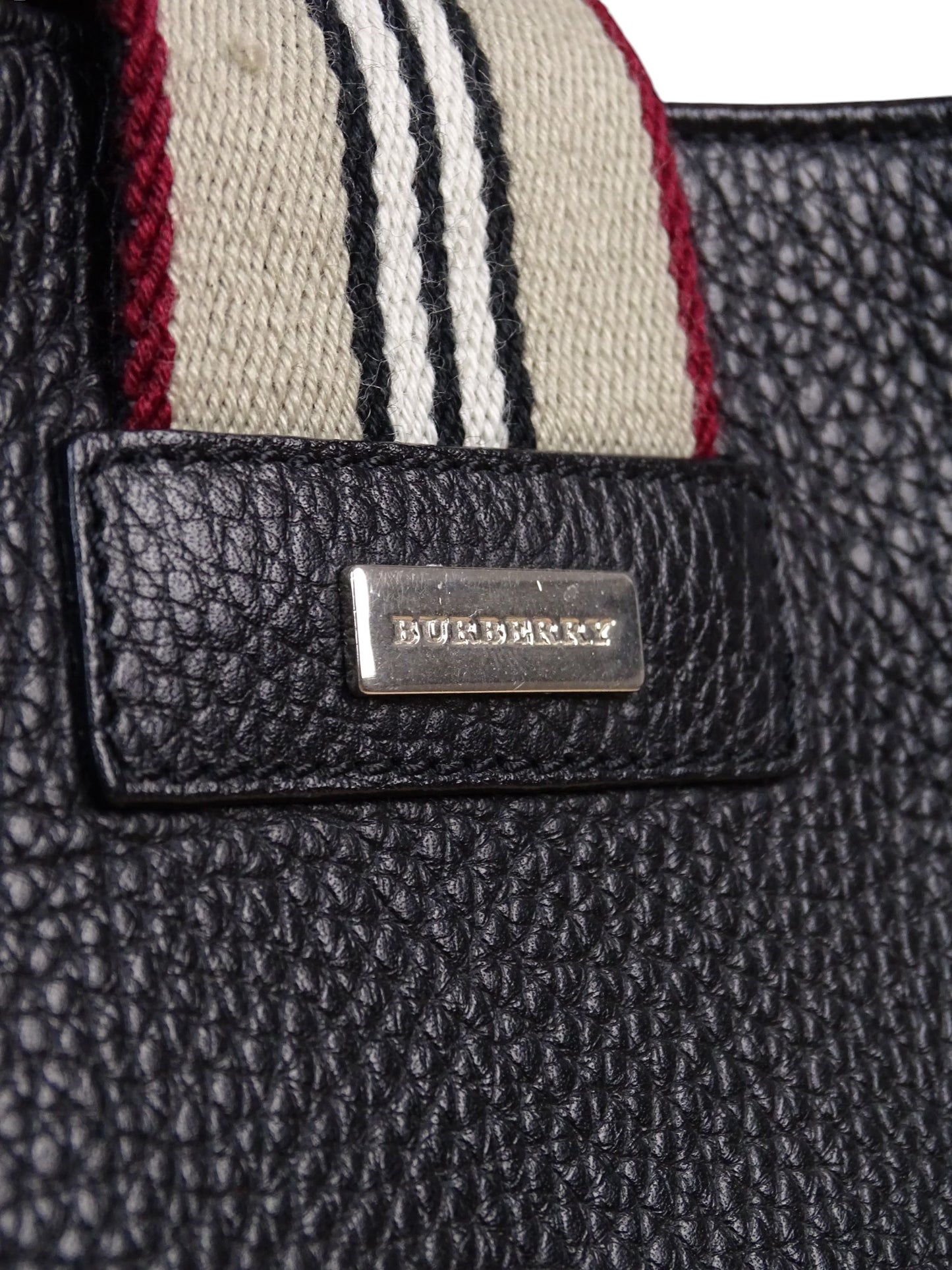 Sac À Main Cuir Noir Burberry Avec Lanière Femme