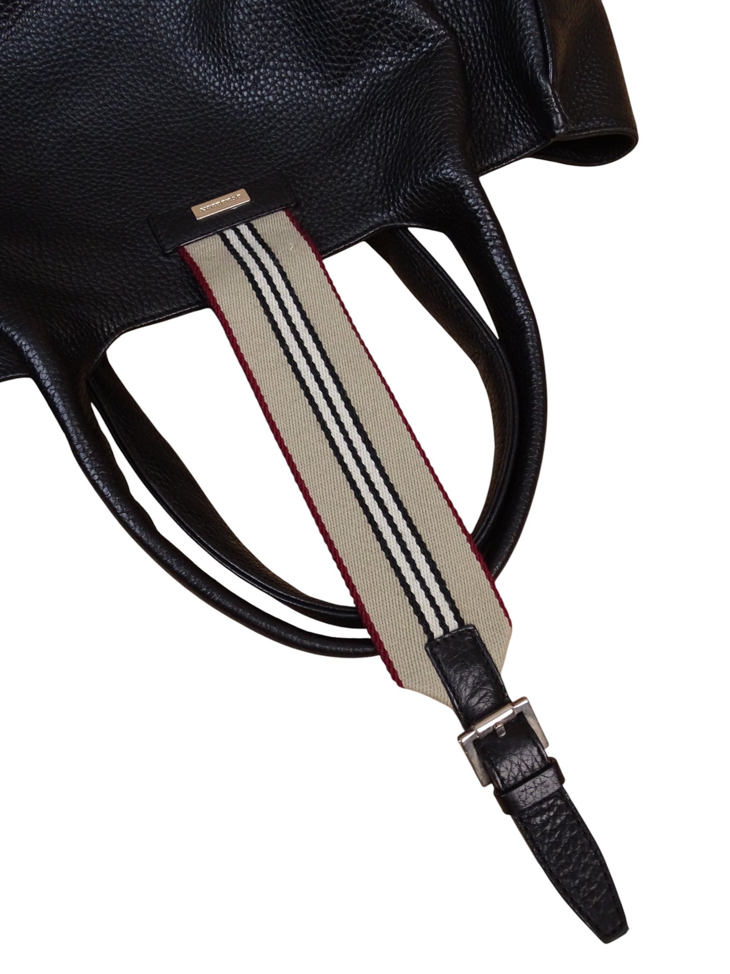 Sac À Main Cuir Noir Burberry Avec Lanière Femme