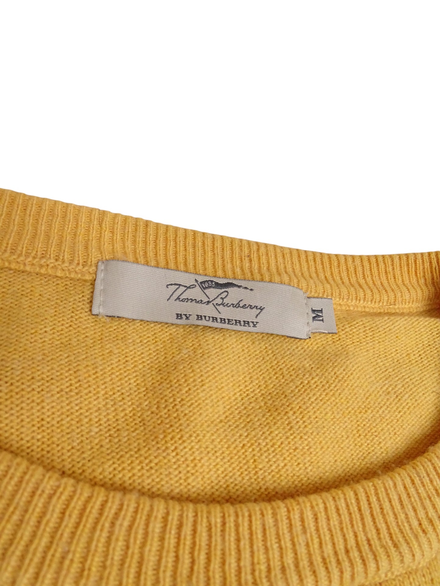 Pull Jaune Burberry Col Rond Coton M Homme