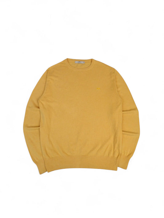 Pull Jaune Burberry Col Rond Coton M Homme
