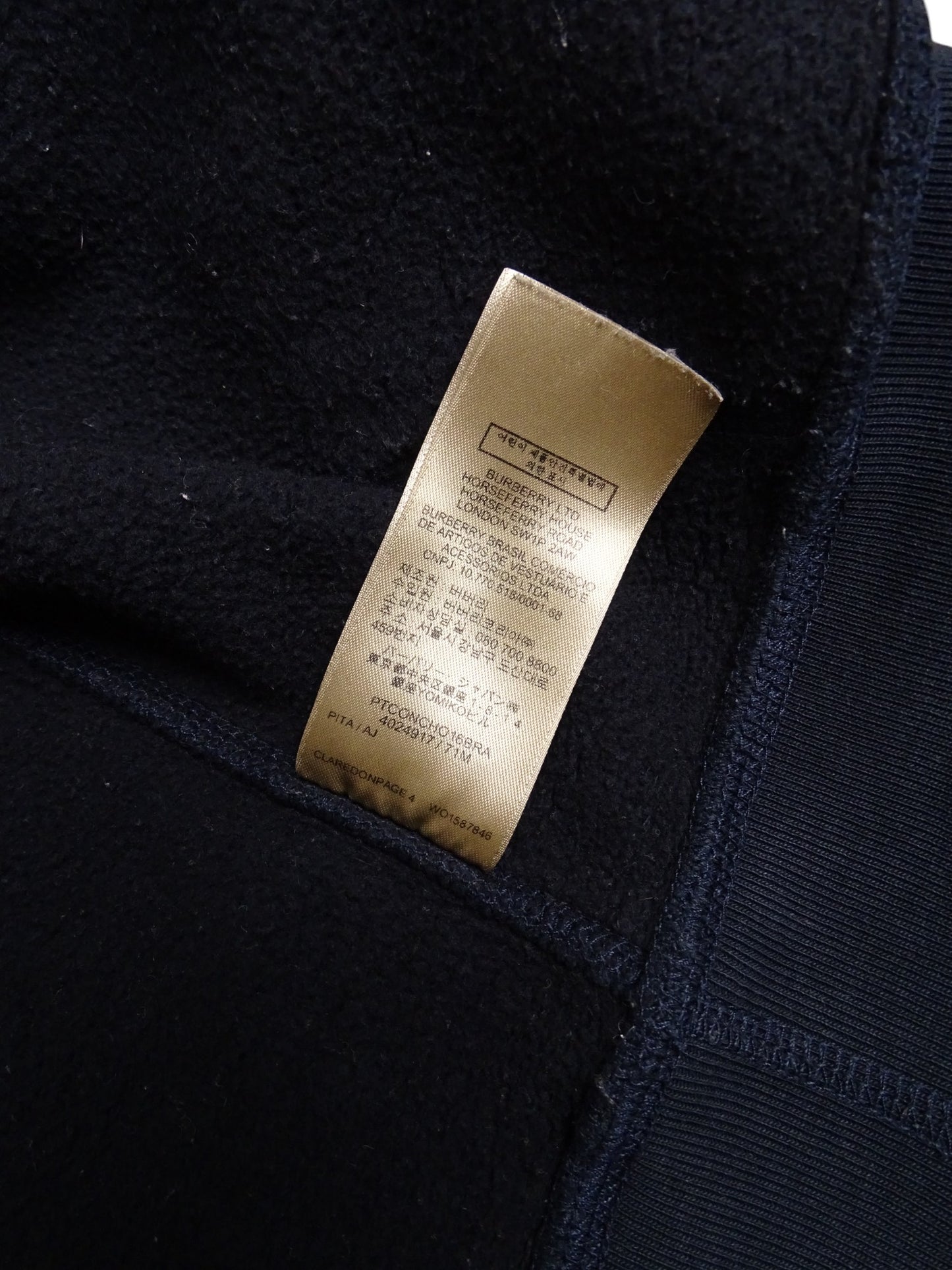 Sweat À Capuche Burberry Bleu Marine M Homme
