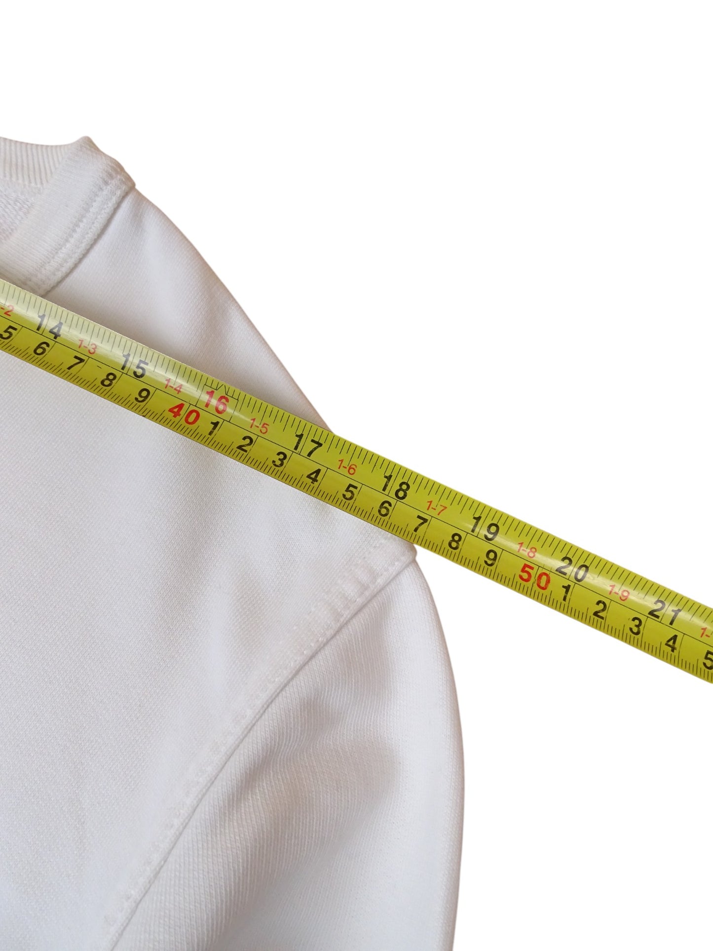 Pull Stone Island Blanc 100% Coton Avec Poche L Homme