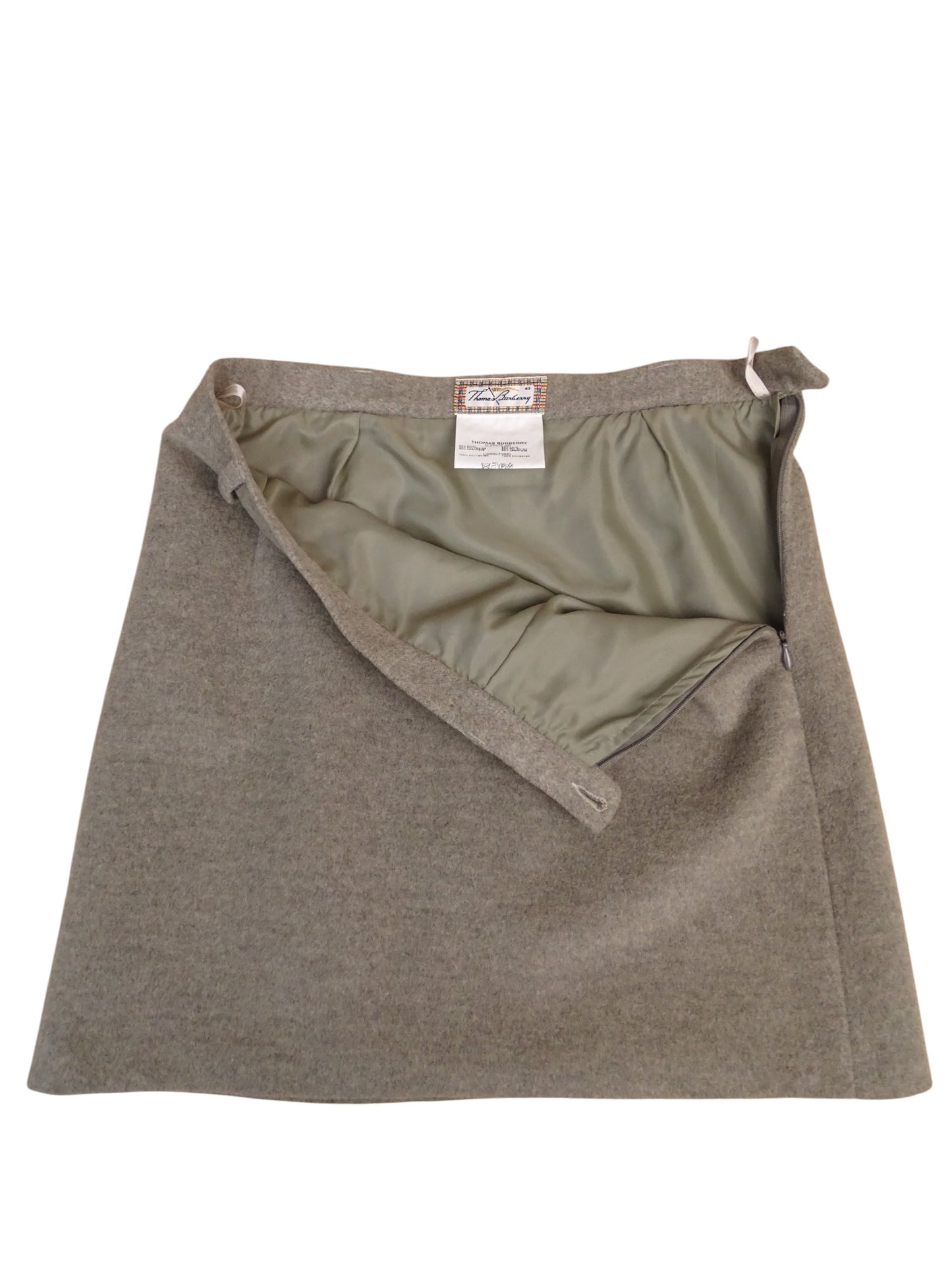 Burberry Jupe Laine Grise Mini S Femme 60% Laine