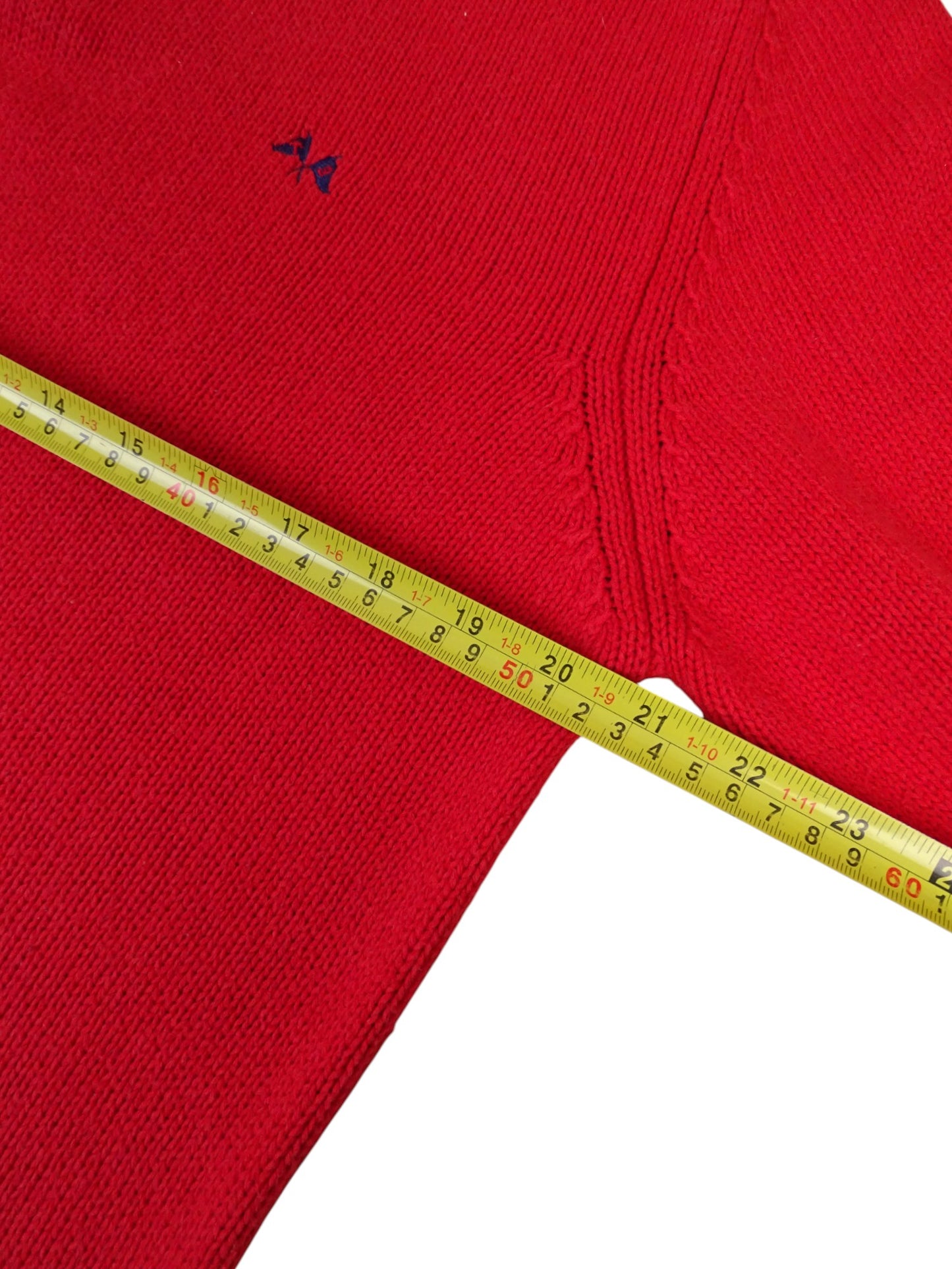 Burberry Pull Demi-Zip Rouge M Homme