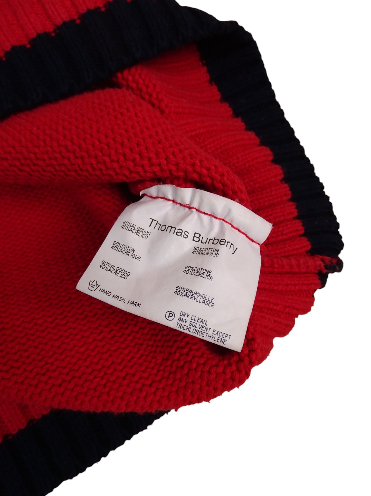 Burberry Pull Demi-Zip Rouge M Homme
