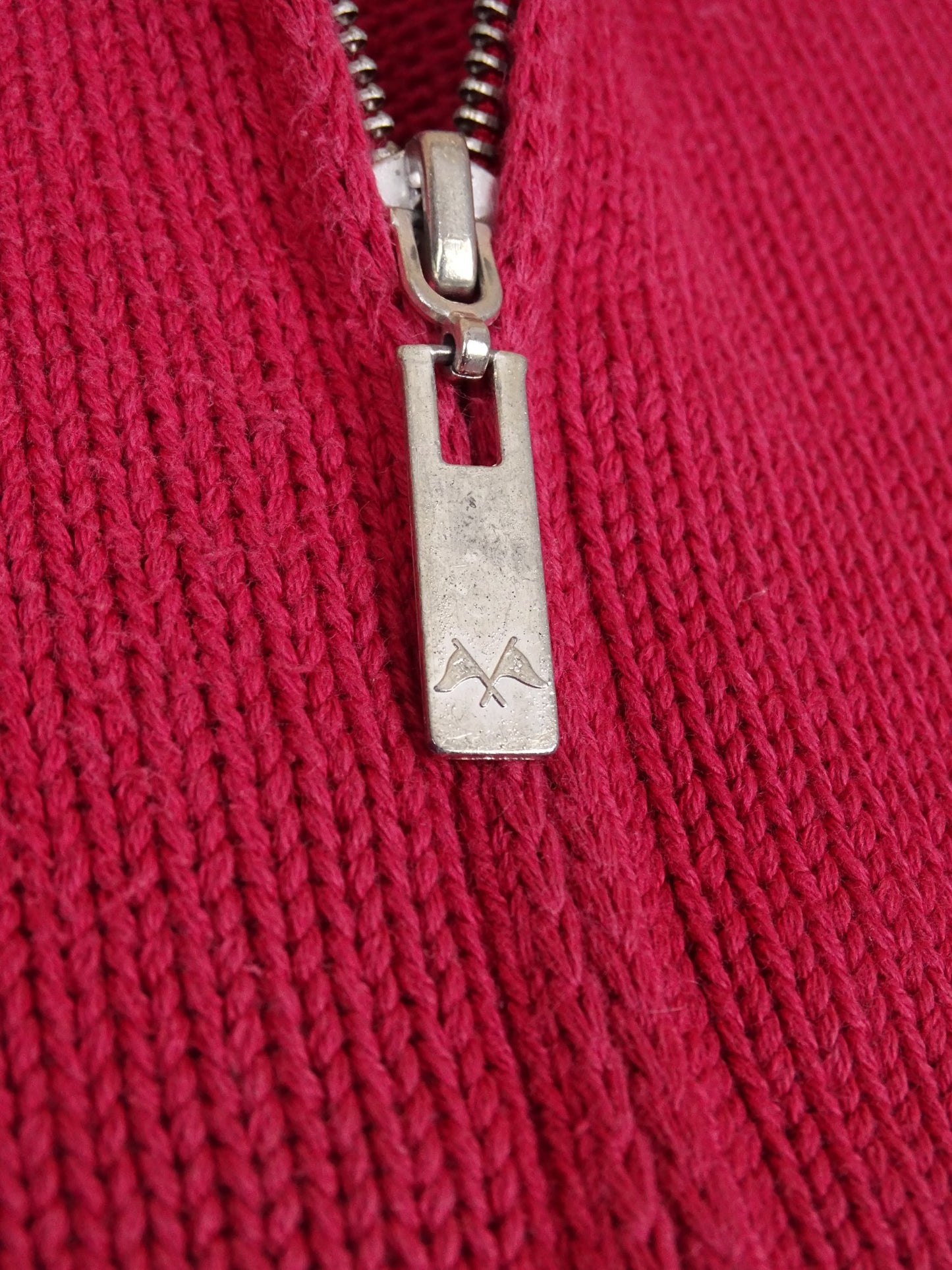 Burberry Pull Zippé Rouge Marine M Homme