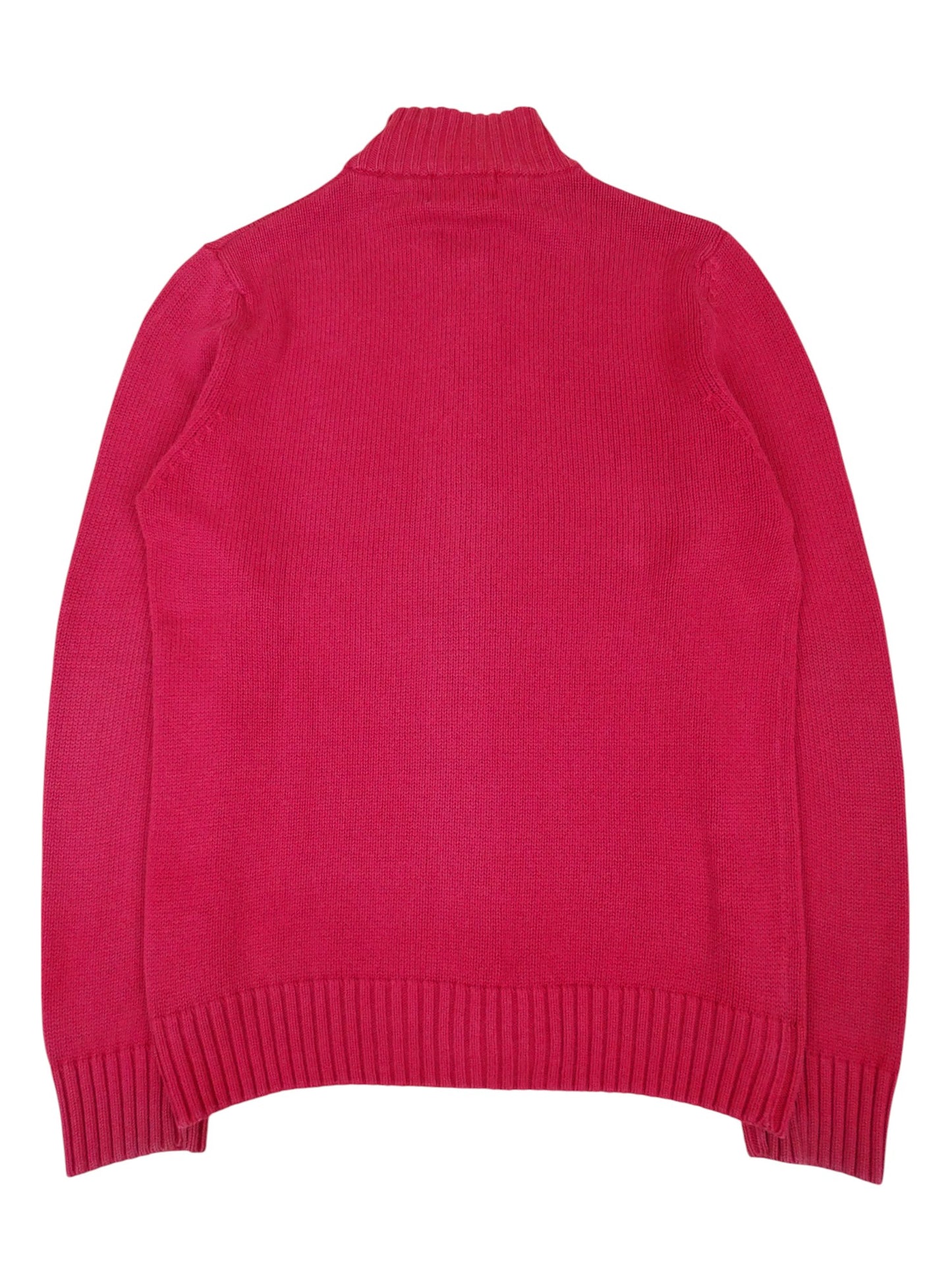 Burberry Pull Zippé Rouge Marine M Homme