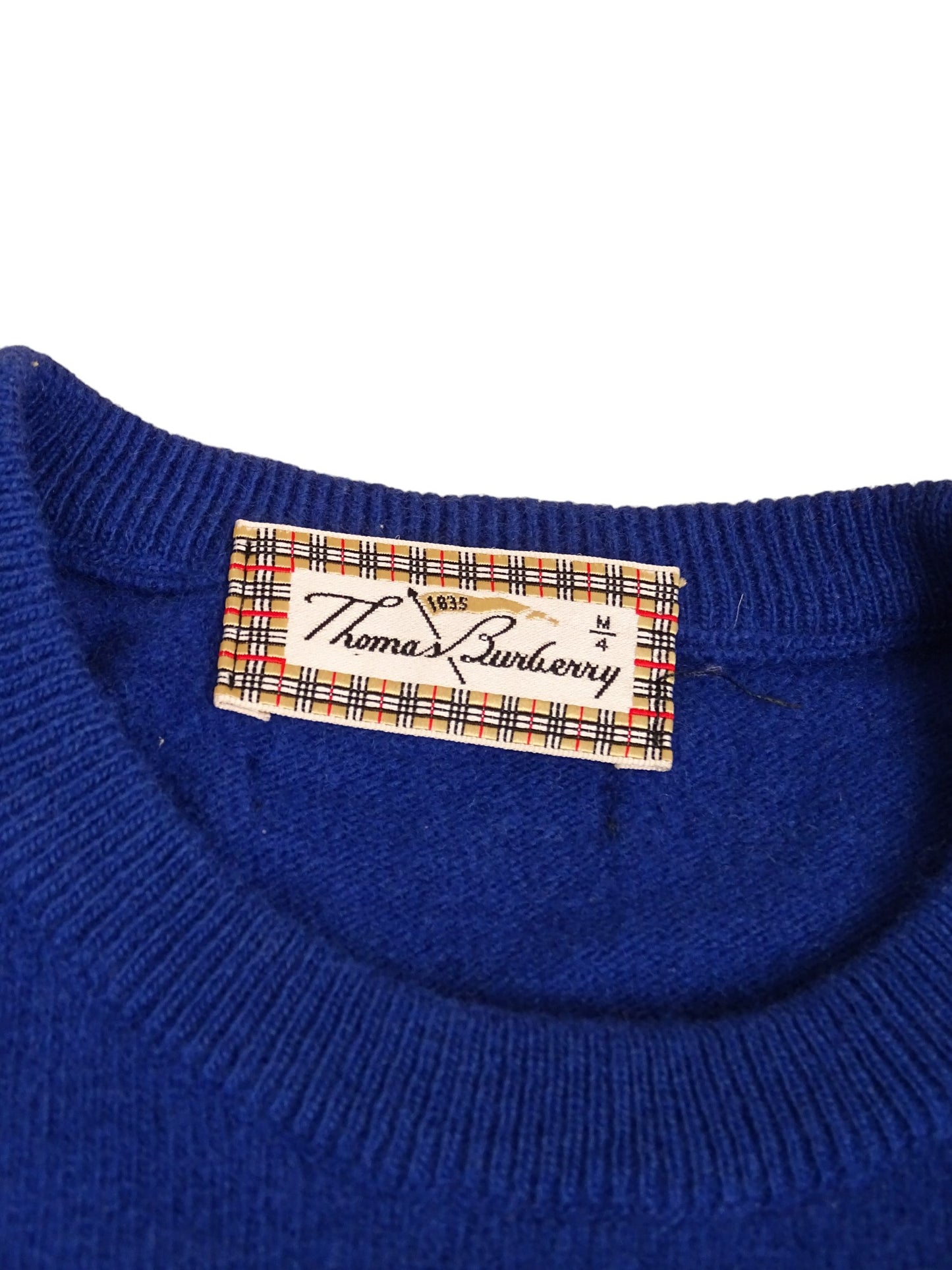 Burberry Pull Bleu Col Rond XS Homme 80% Laine
