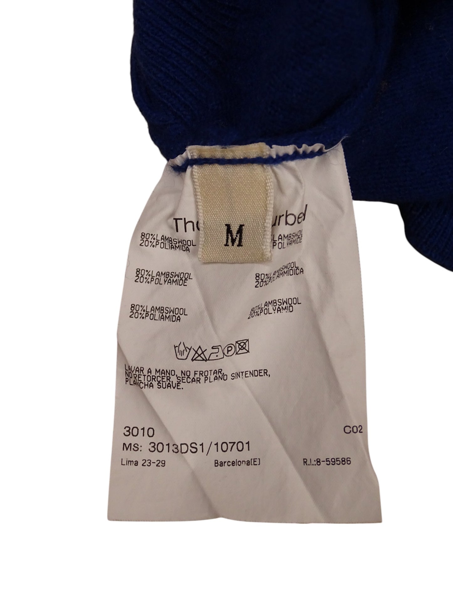 Burberry Pull Bleu Col Rond XS Homme  80% Laine