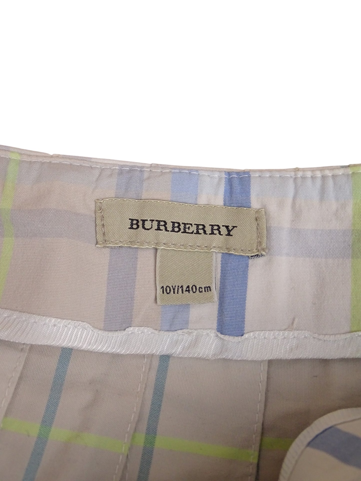 Burberry Jupe Carreaux Bleu Clair Jaune XXS Femme