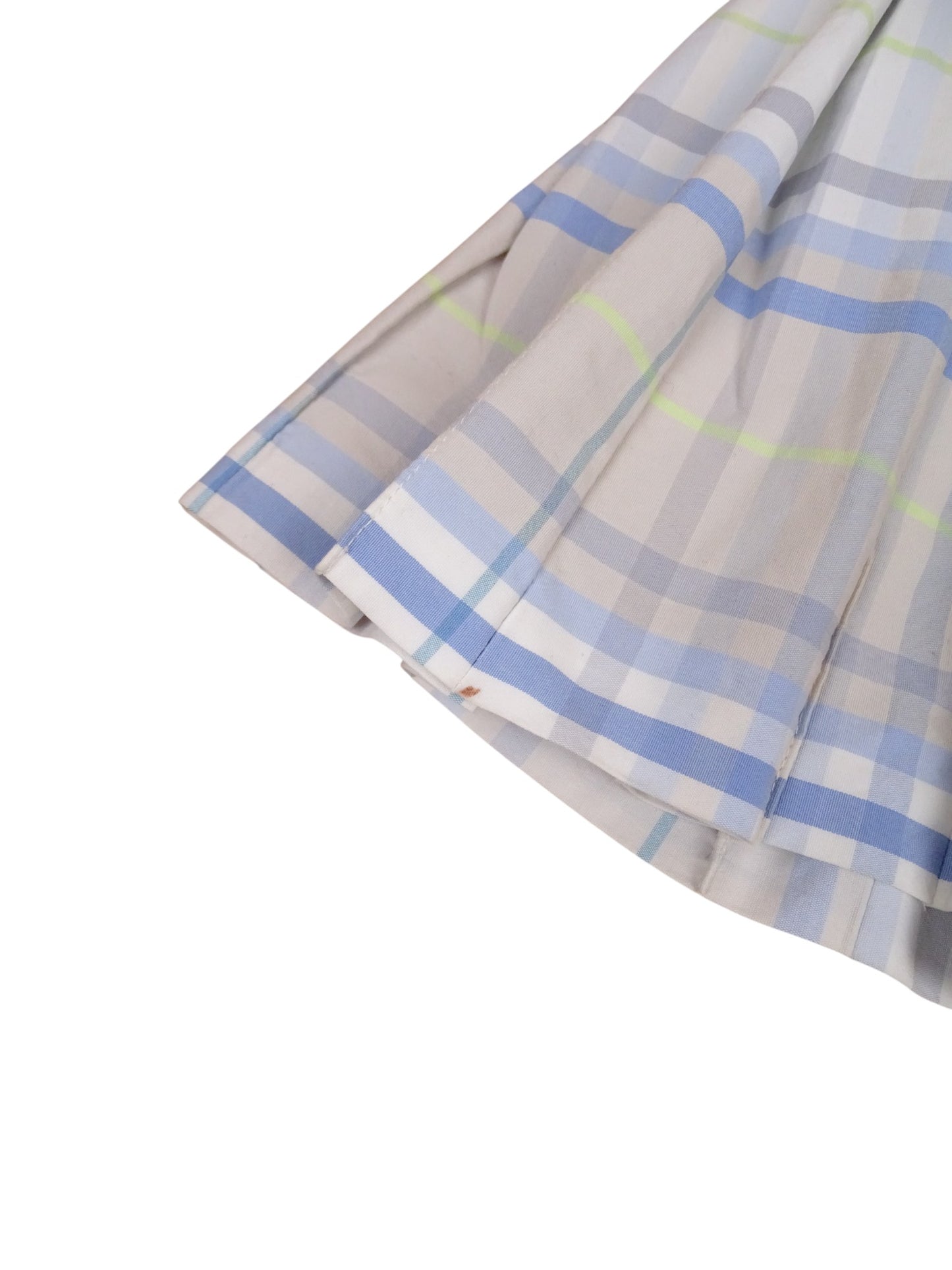 Burberry Jupe Carreaux Bleu Clair Jaune XXS Femme