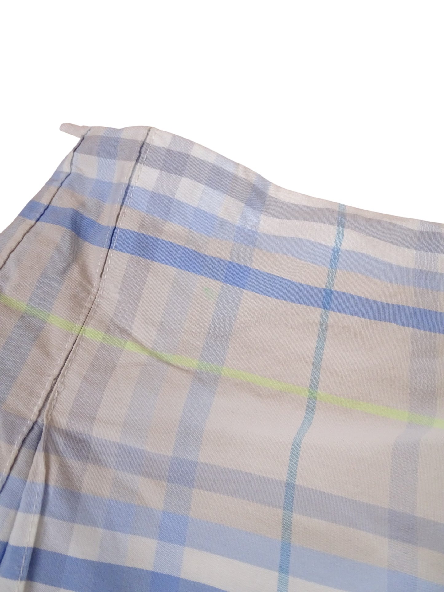 Burberry Jupe Carreaux Bleu Clair Jaune XXS Femme