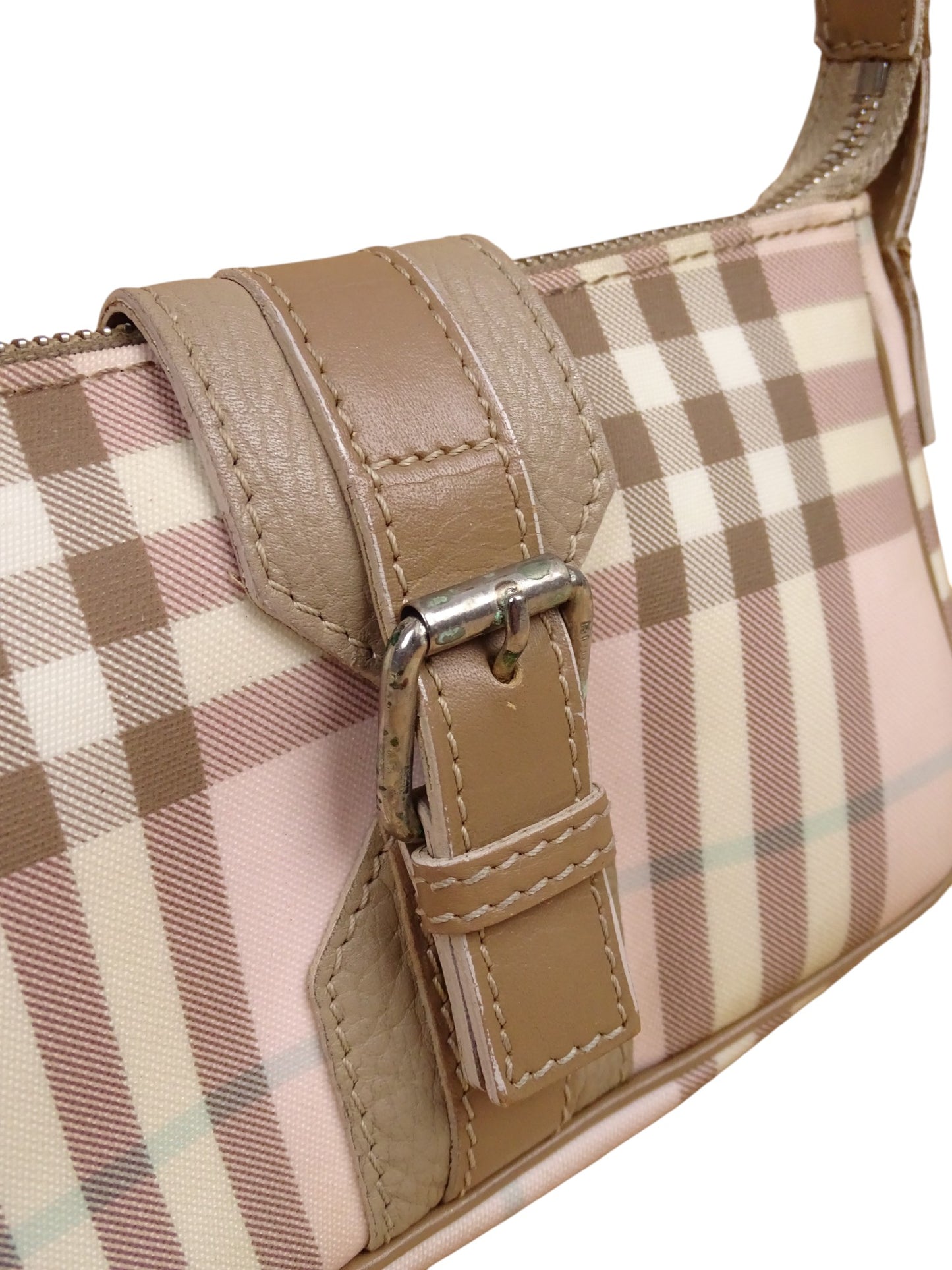 Burberry Sac Baguette En Toile Tartan Rose Mini Épaule / Bandoulière