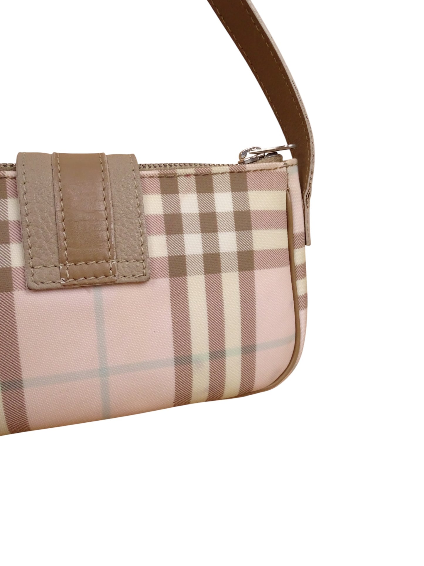 Burberry Sac Baguette En Toile Tartan Rose Mini Épaule / Bandoulière