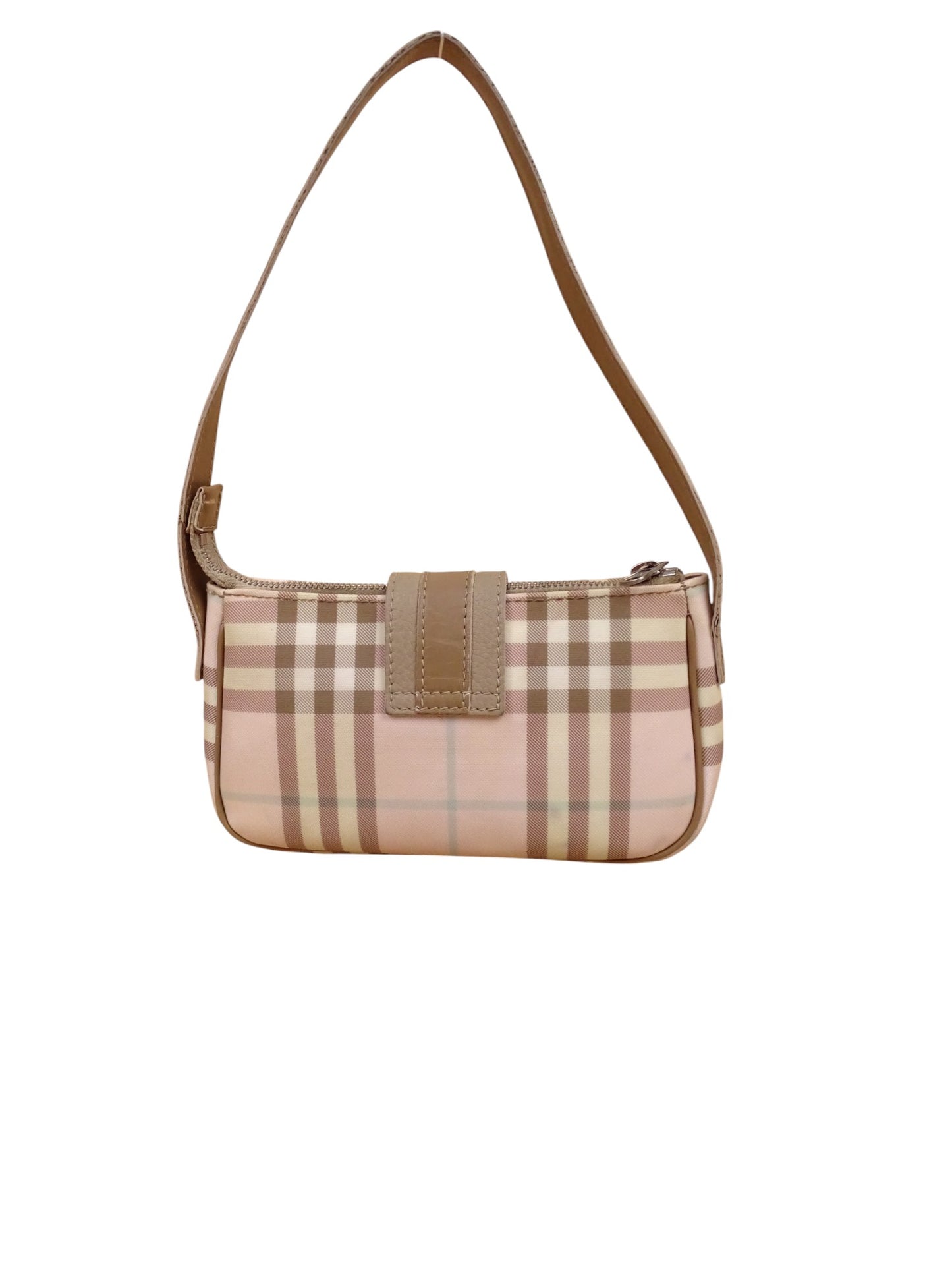 Burberry Sac Baguette En Toile Tartan Rose Mini Épaule / Bandoulière