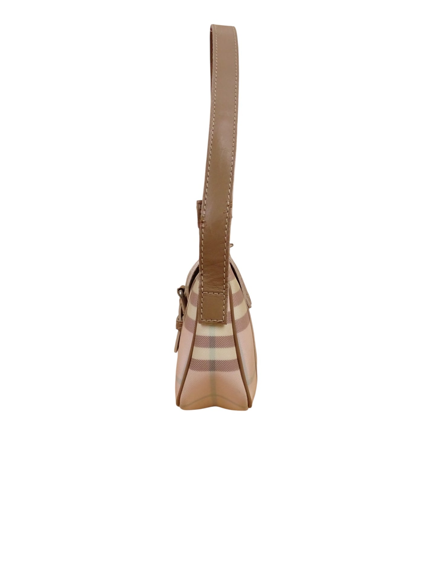 Burberry Sac Baguette En Toile Tartan Rose Mini Épaule / Bandoulière