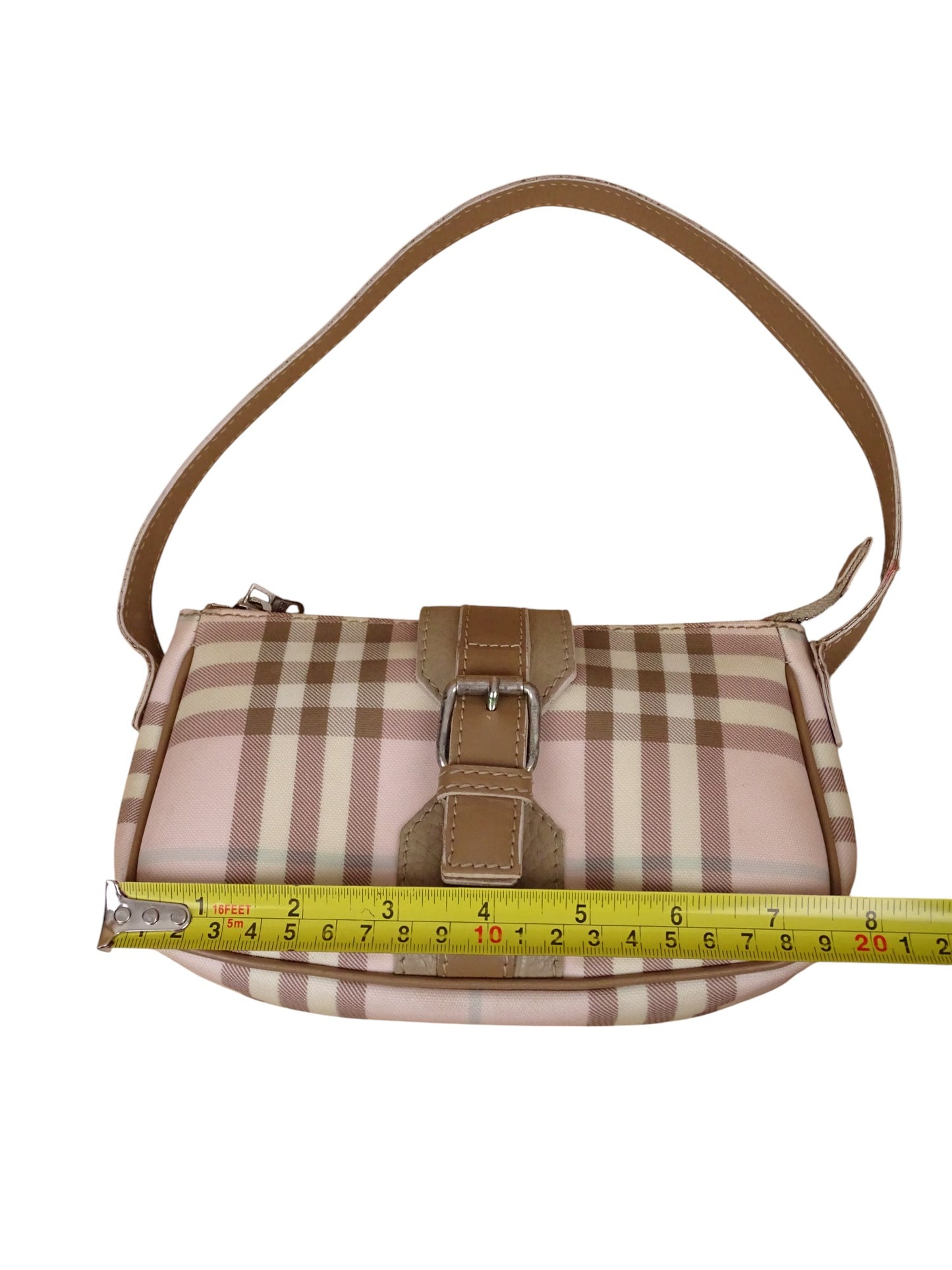 Burberry Sac Baguette En Toile Tartan Rose Mini Épaule / Bandoulière