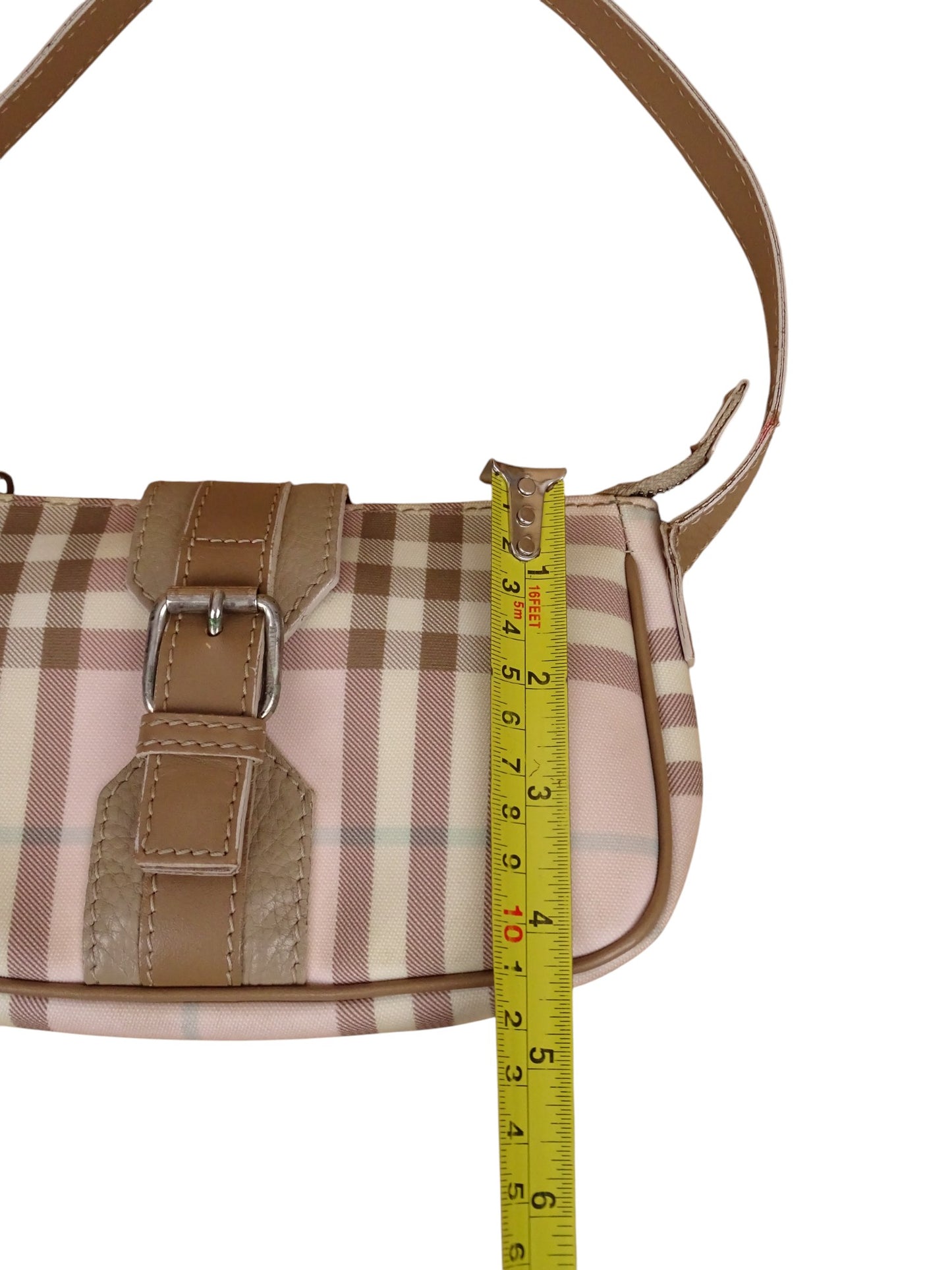Burberry Sac Baguette En Toile Tartan Rose Mini Épaule / Bandoulière