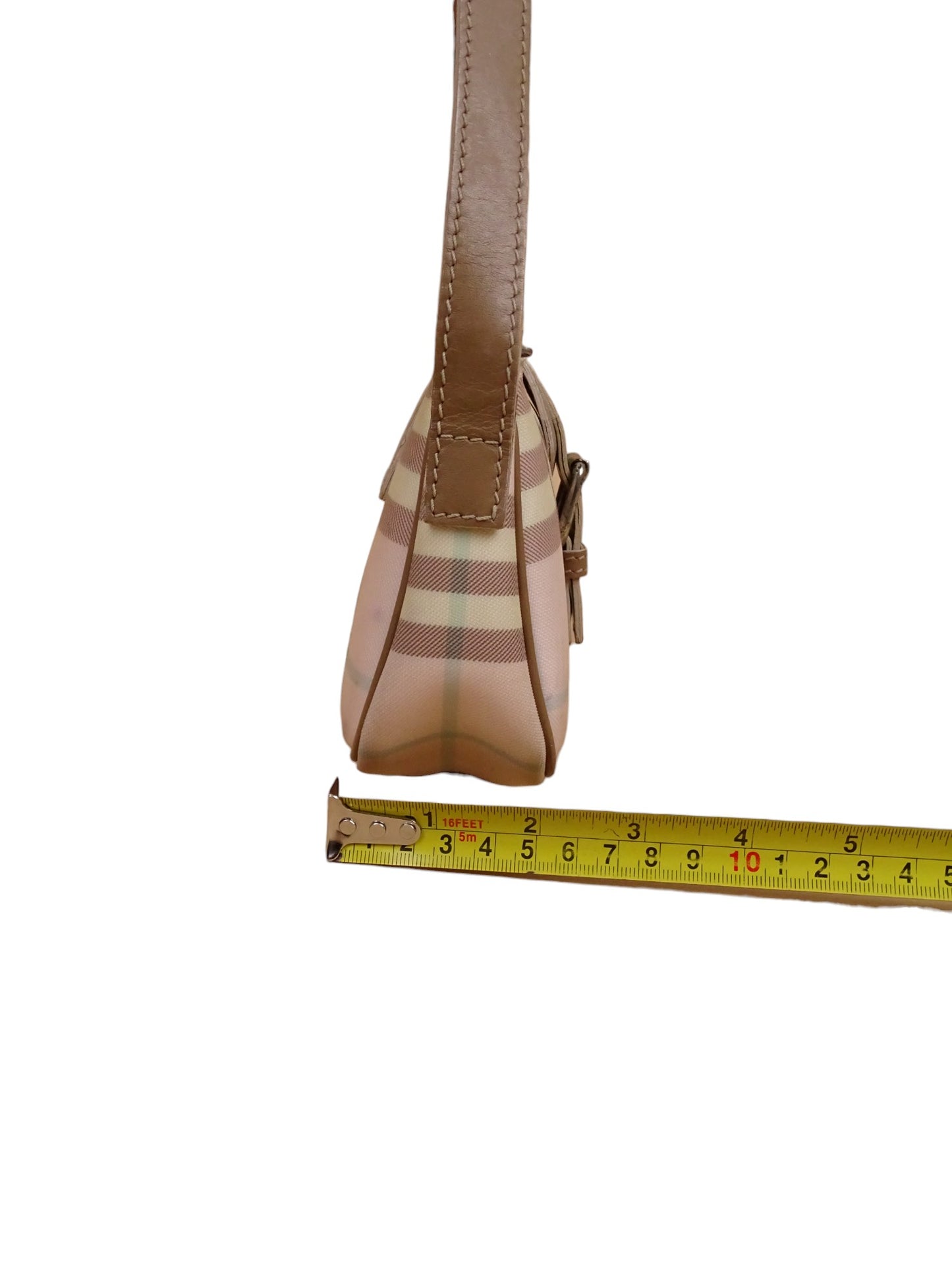 Burberry Sac Baguette En Toile Tartan Rose Mini Épaule / Bandoulière