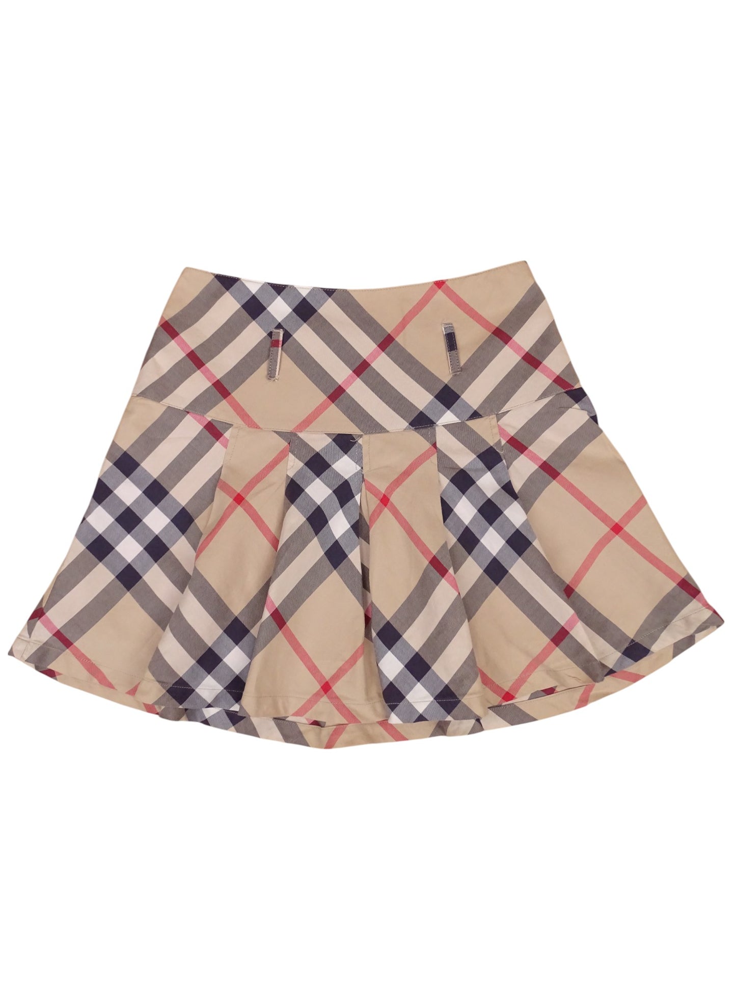 Jupe Burberry Mini Plisée À Carreaux Beige XS Femme