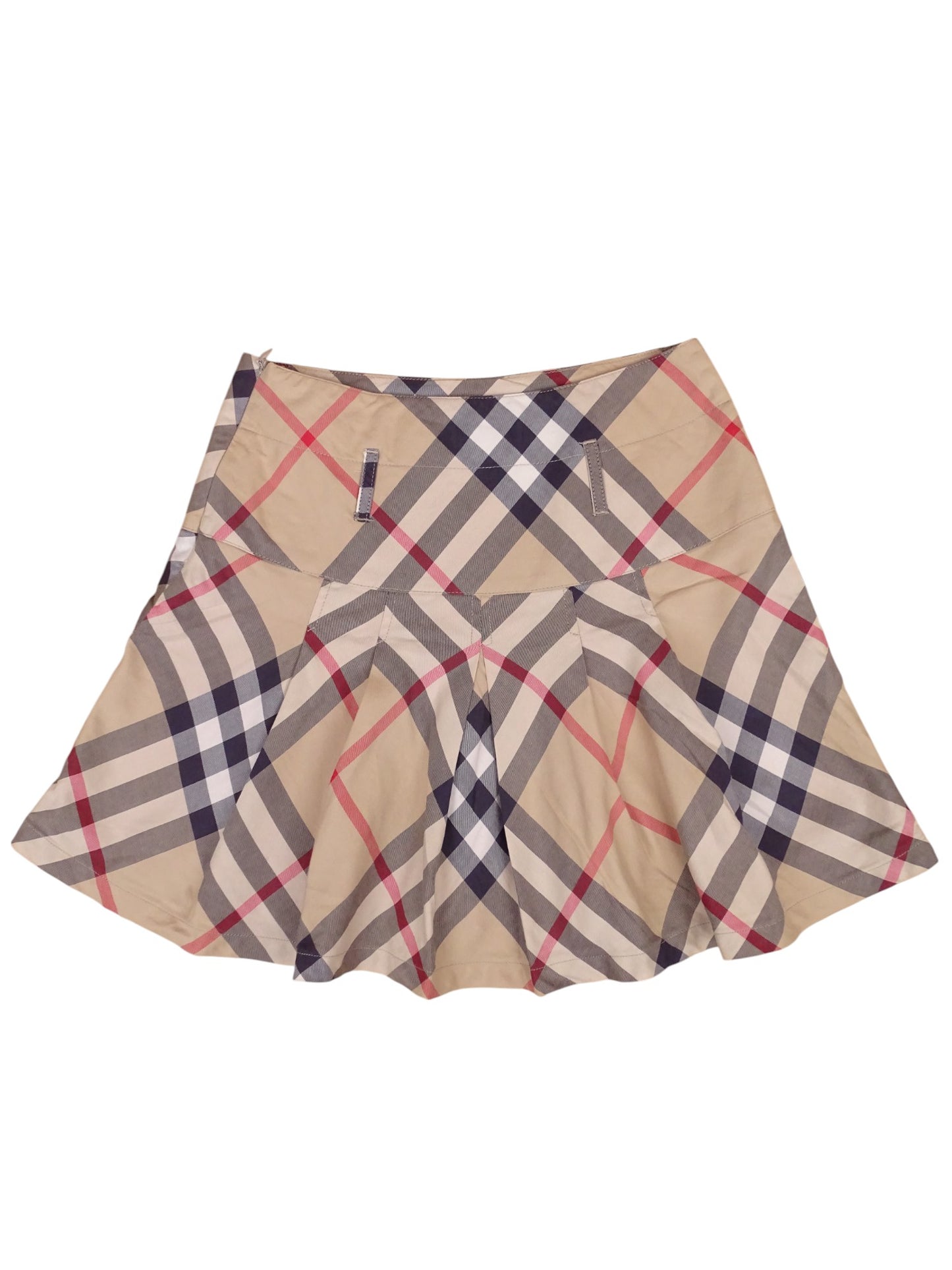 Jupe Burberry Mini Plisée À Carreaux Beige XS Femme