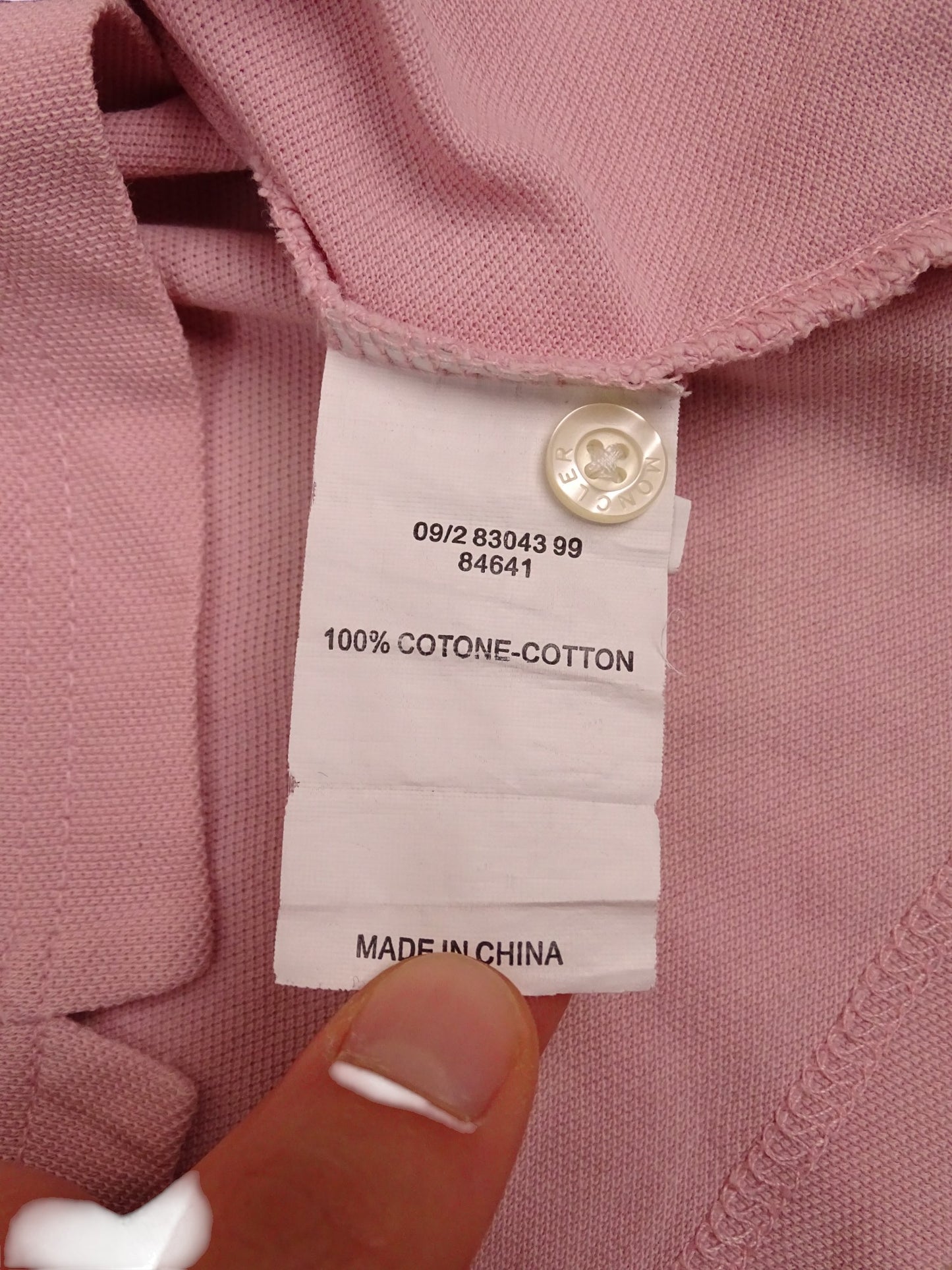 Polo Moncler Rose Coton L
