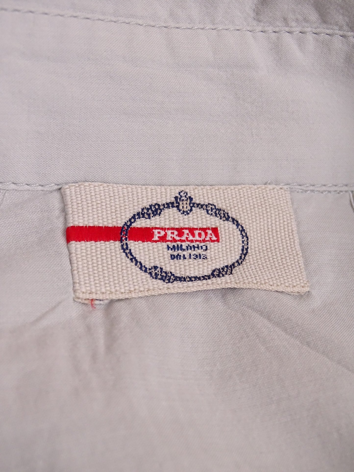 Chemise Prada Bleu Clair Uni Logo Torse M Homme