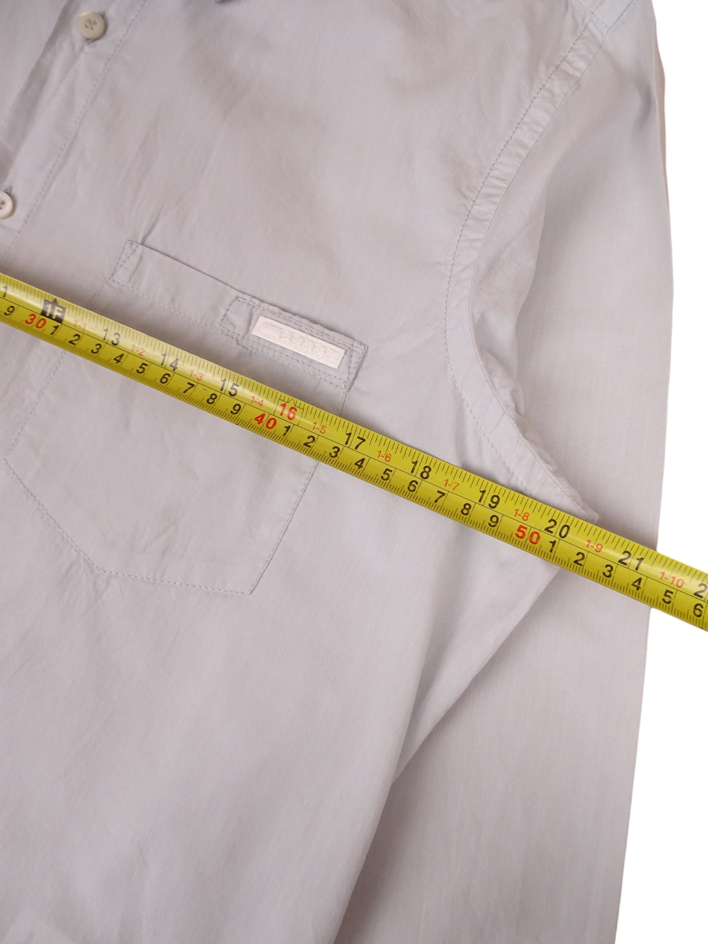 Chemise Prada Bleu Clair Uni Logo Torse M Homme