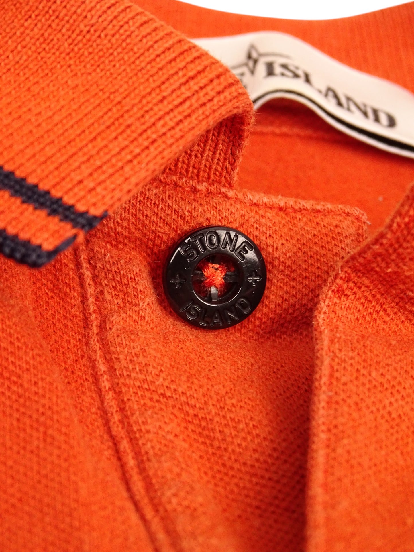 Polo Orange Stone Island 100% Coton M Homme