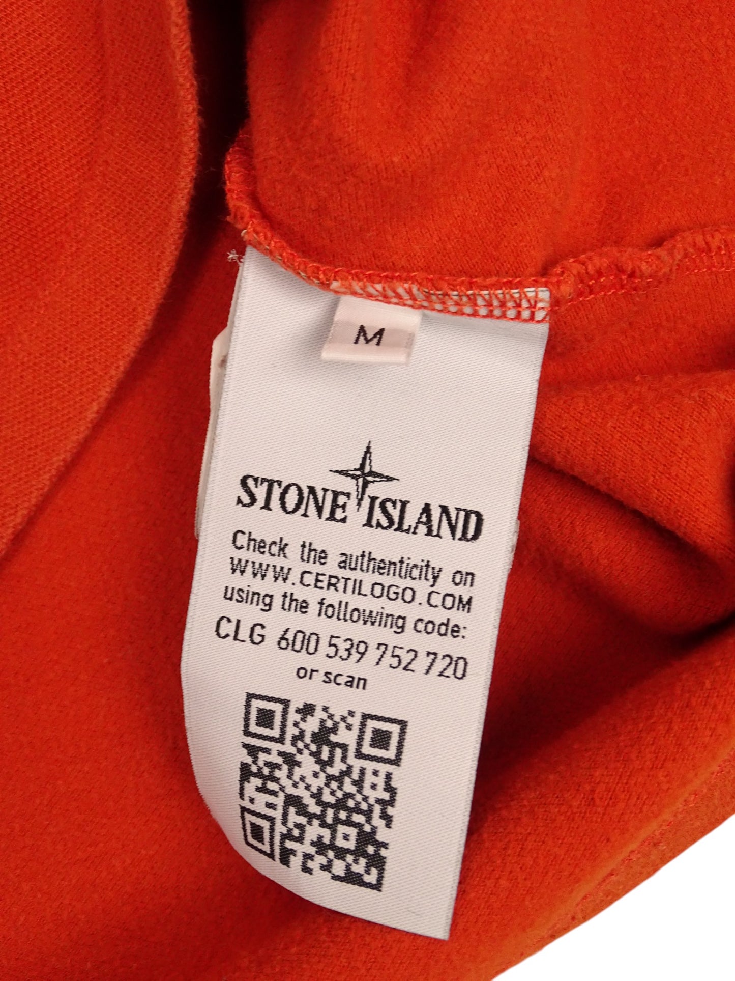 Polo Orange Stone Island 100% Coton M Homme