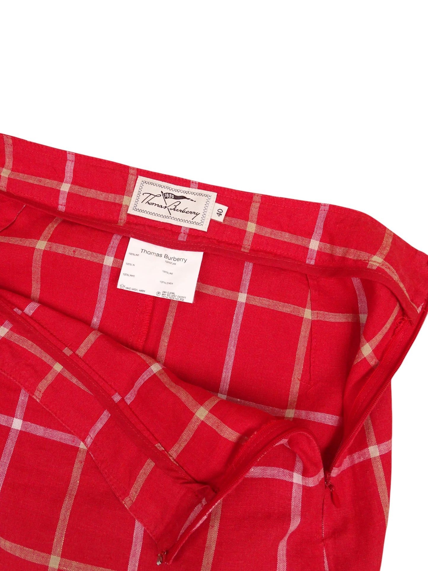 Mini Jupe Burberry Rouge À Carreaux M Femme