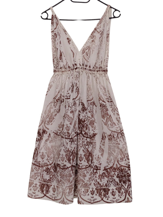 Robe Miu Miu Blanche Motif Batik Marron Taille XS Femme