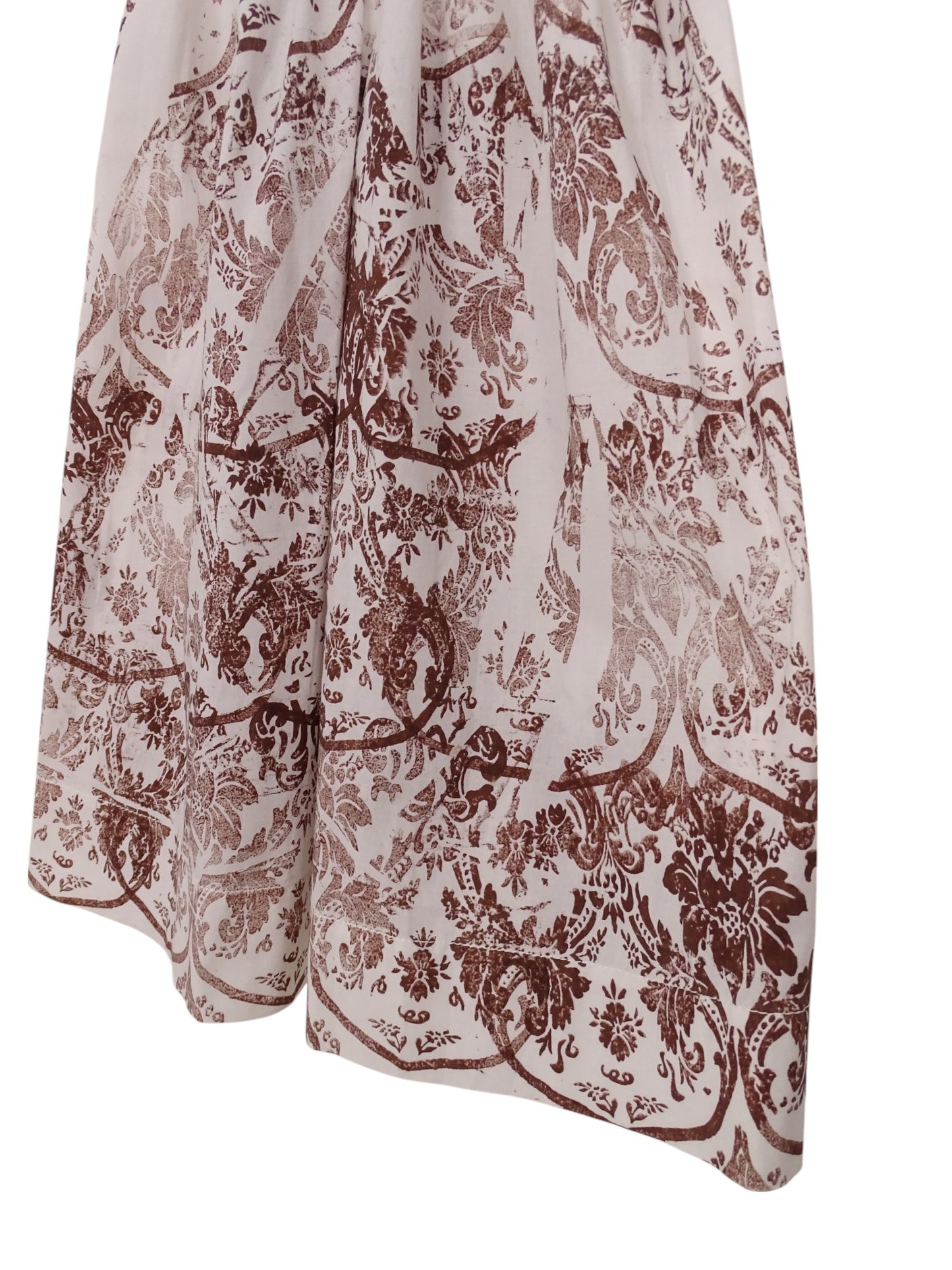 Robe Miu Miu Blanche Motif Batik Marron Taille XS Femme