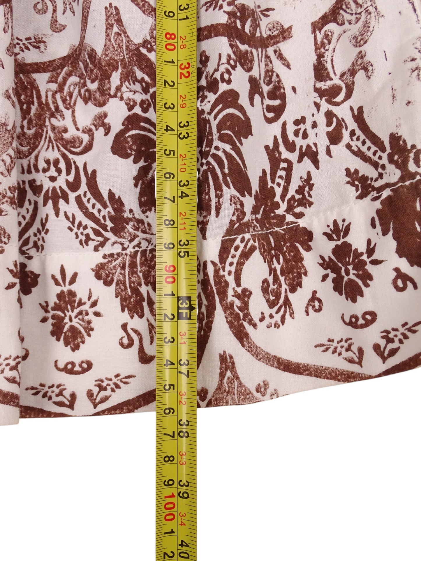 Robe Miu Miu Blanche Motif Batik Marron Taille XS Femme