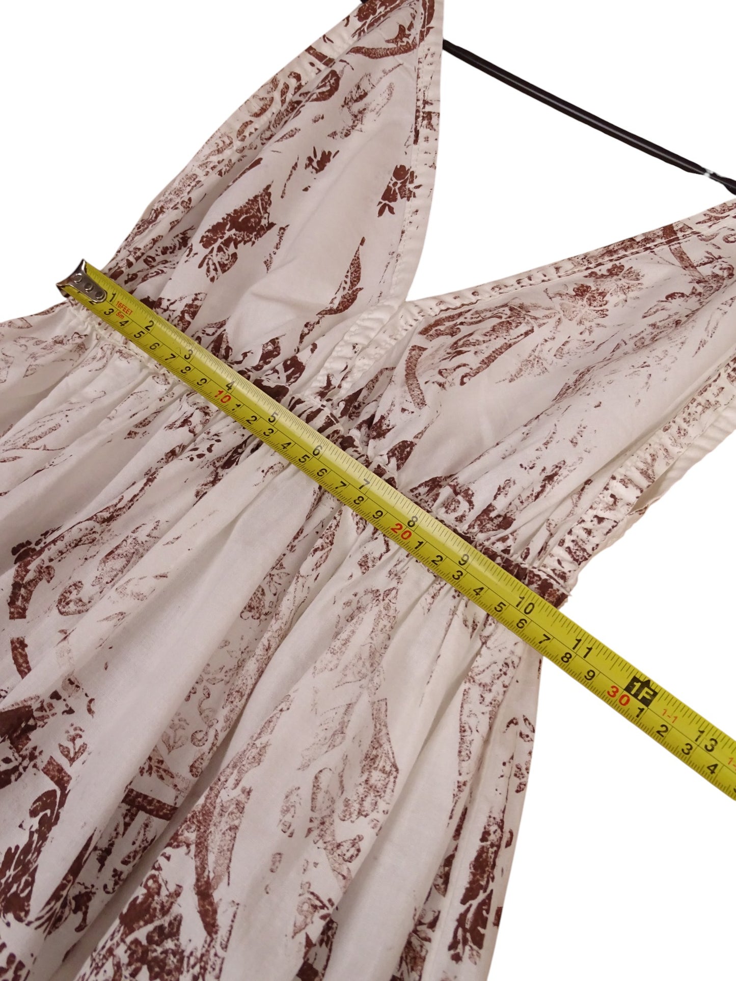 Robe Miu Miu Blanche Motif Batik Marron Taille XS Femme
