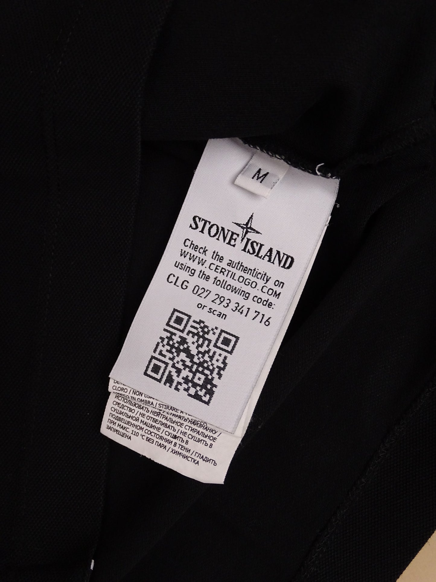 Polo Stone Island Noir Coton M Homme