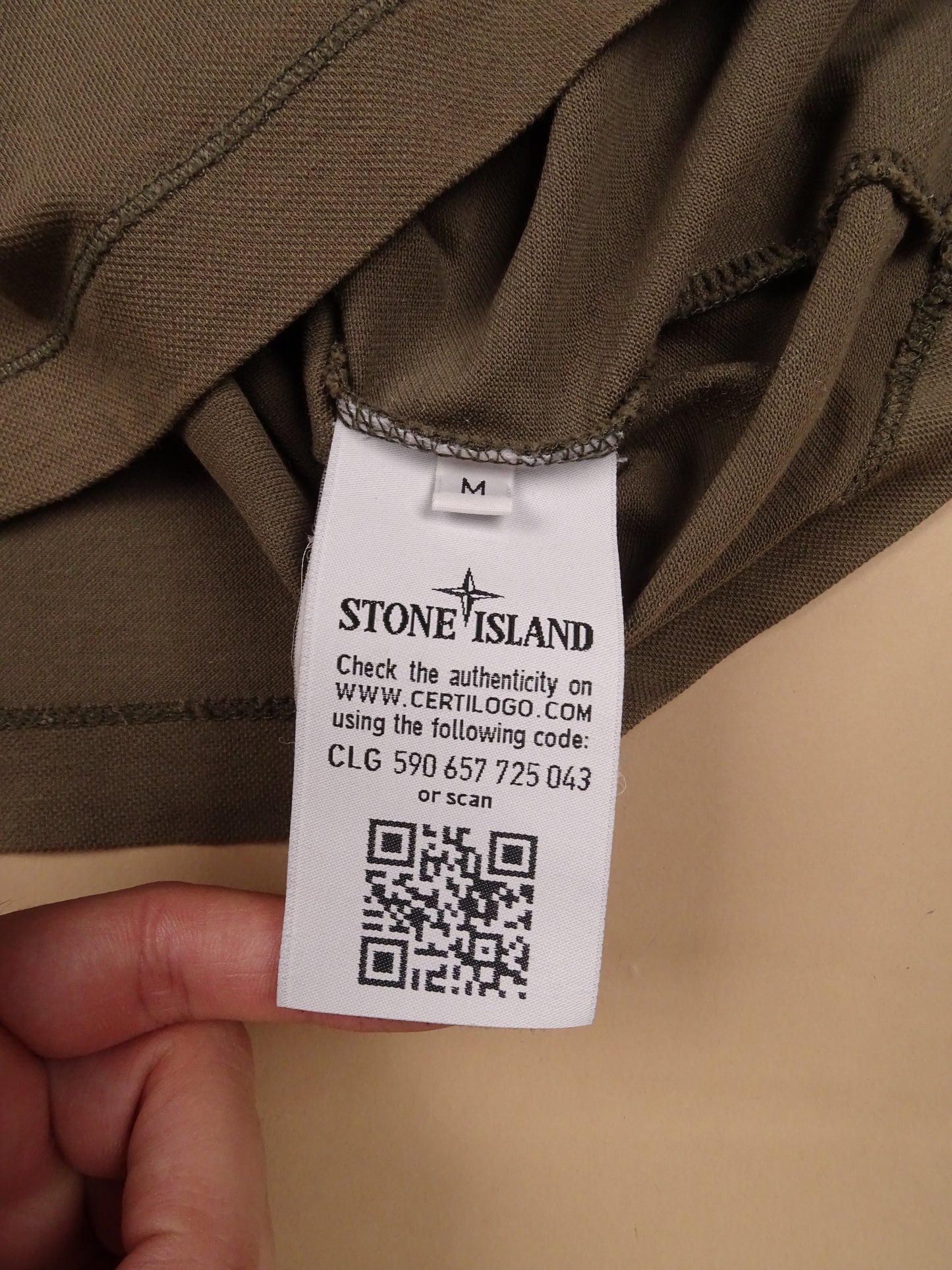 Polo Stone Island Marron M 100% Coton