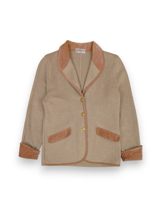 Veste Blazer Burberry Beige L Femme Laine
