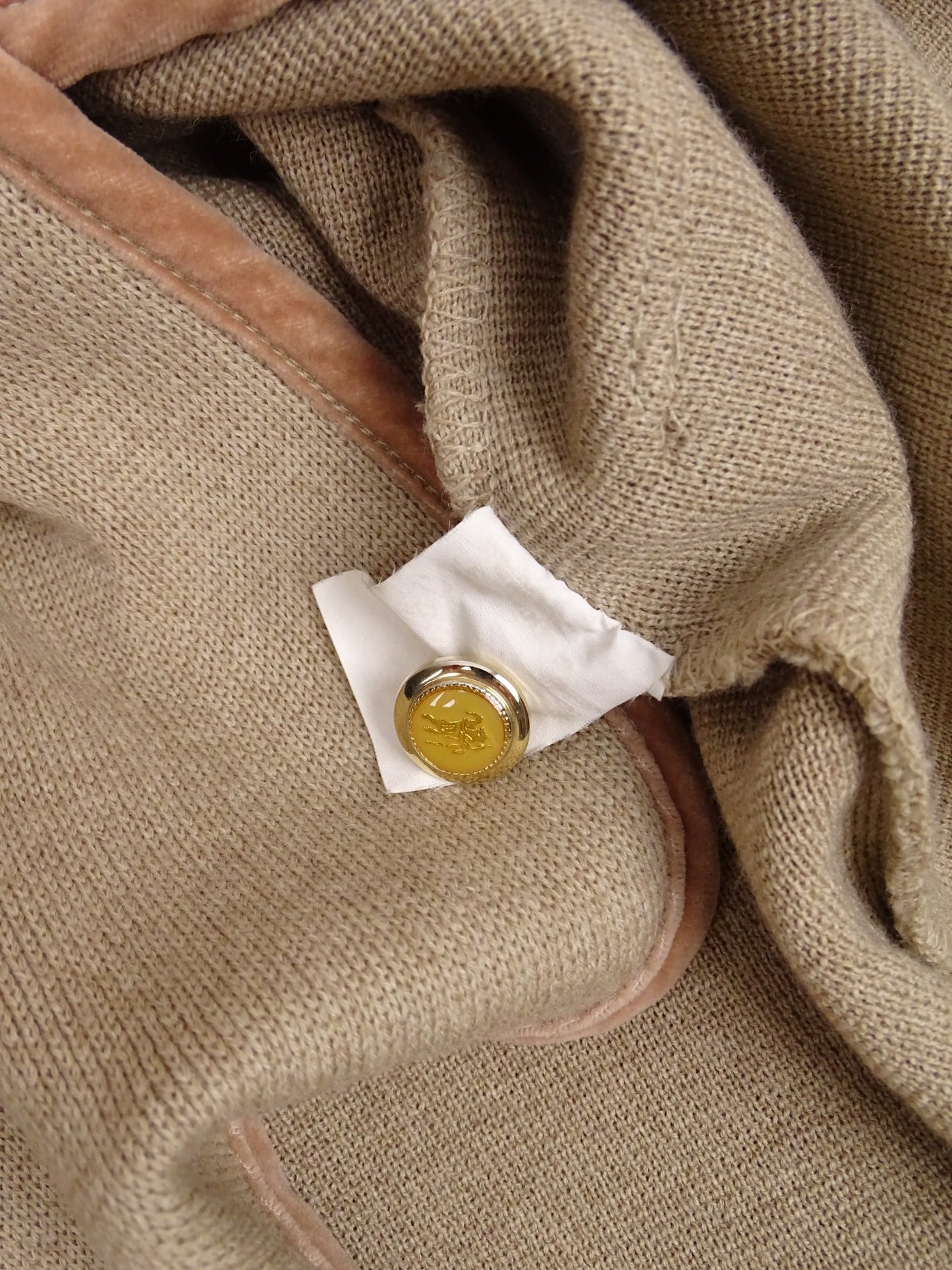 Veste Blazer Burberry Beige L Femme Laine