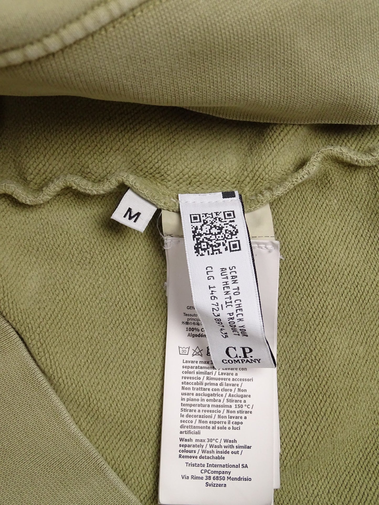 Sweat À Capuche CP Company Kaki M Homme