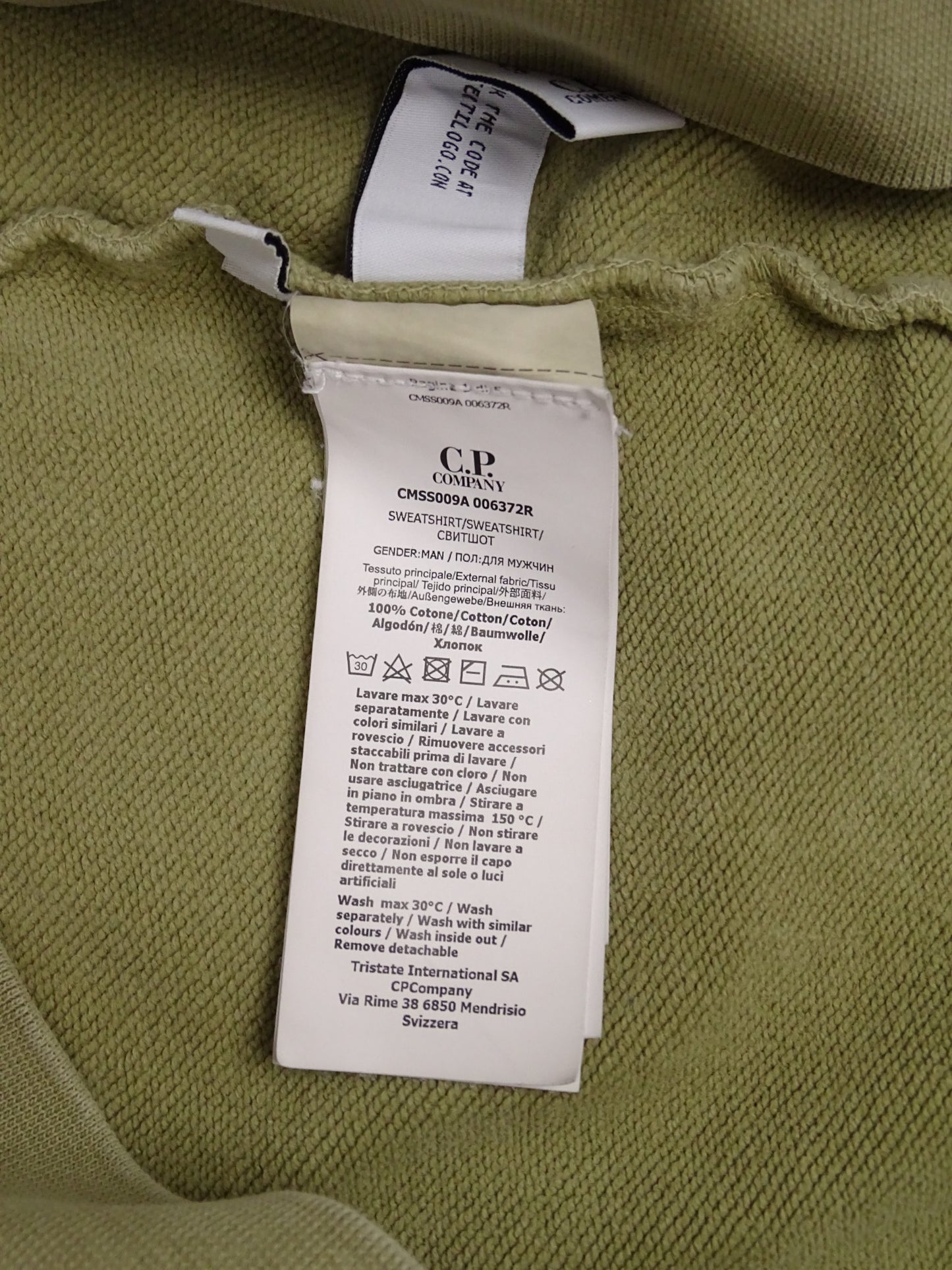 Sweat À Capuche CP Company Kaki M Homme