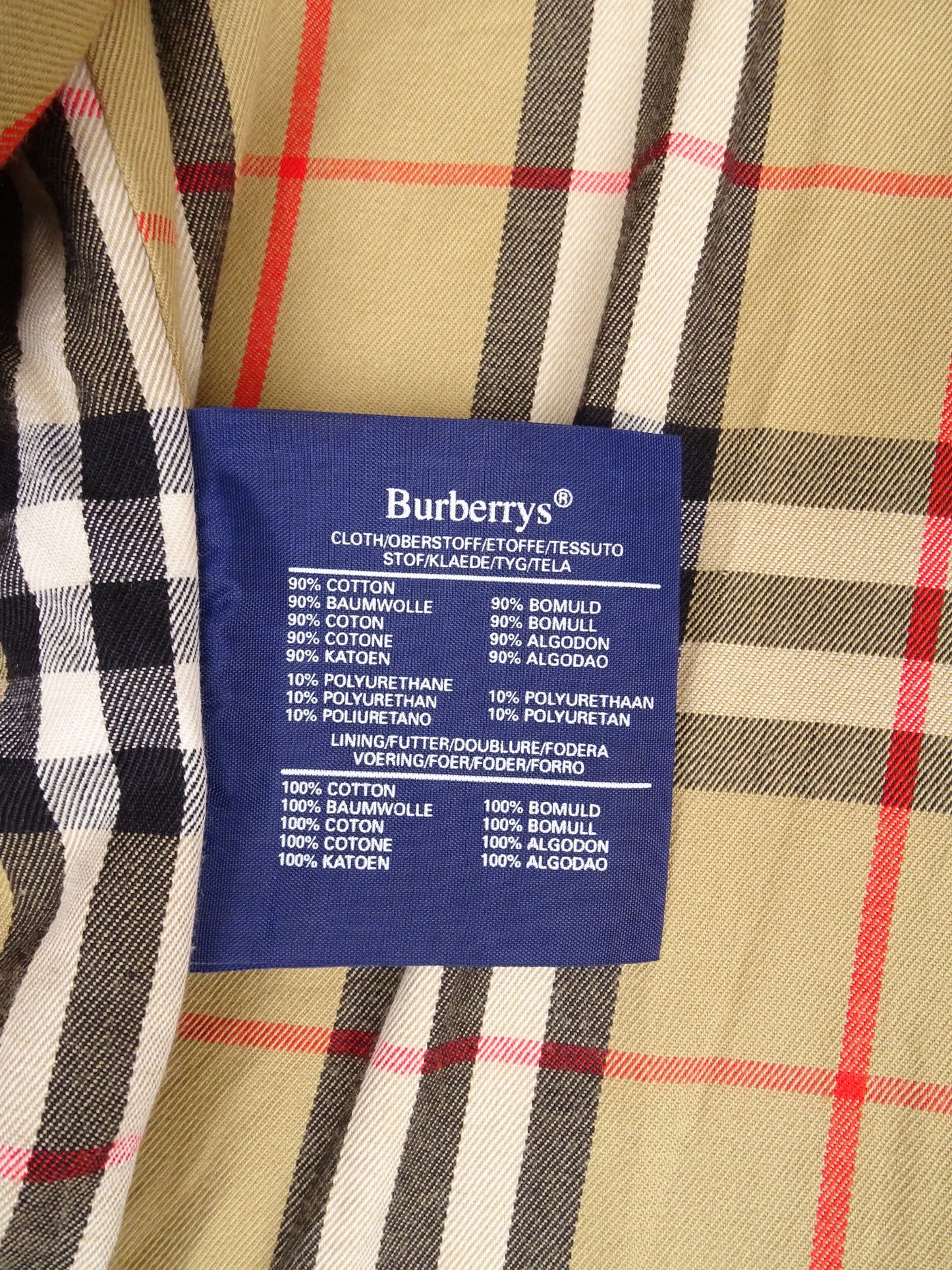 Burberry Trench Beige Vintage Années 90 L/XL Homme