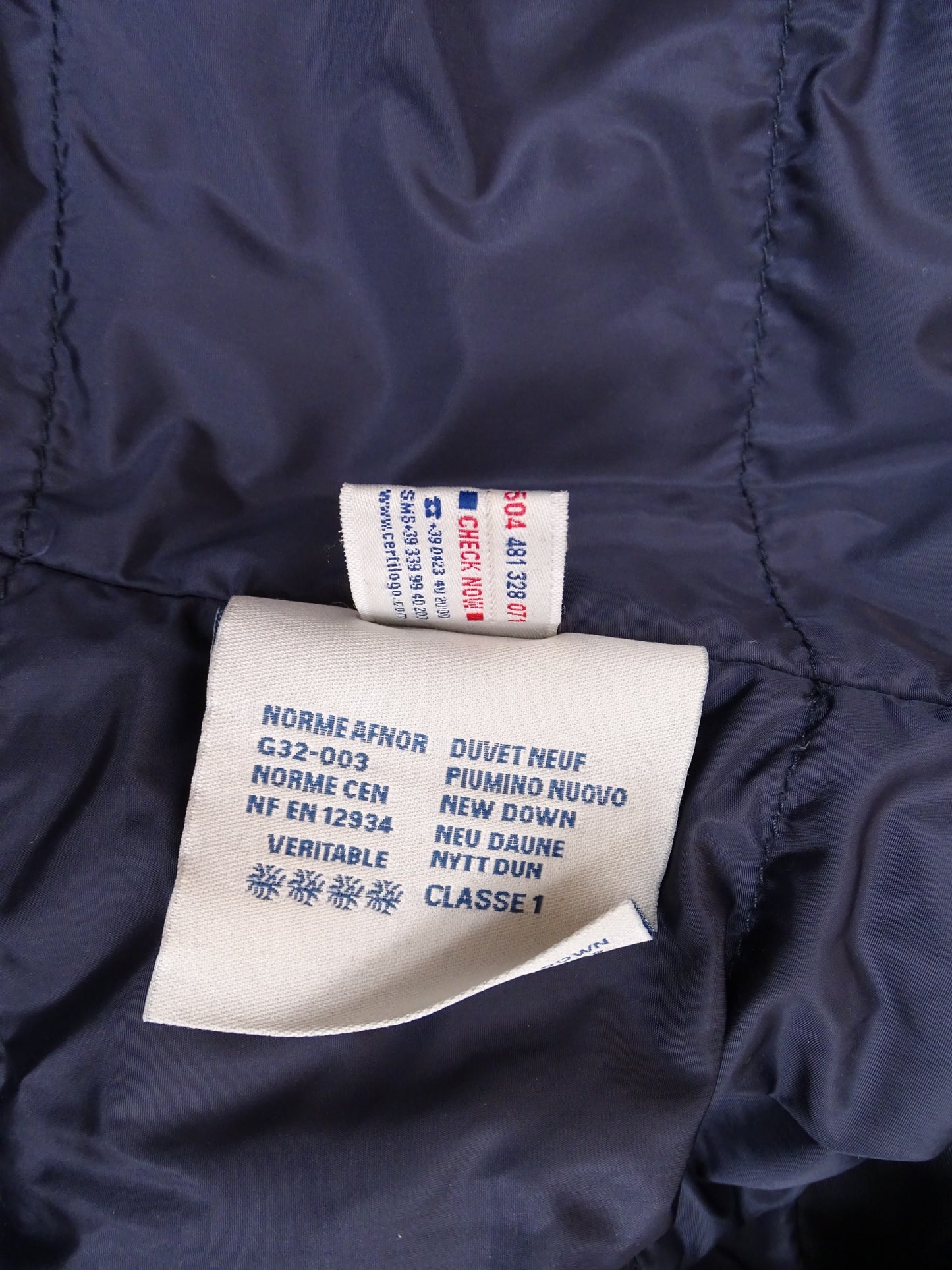 Manteau Moncler Claude Bleu Marine Matelassé XL Homme