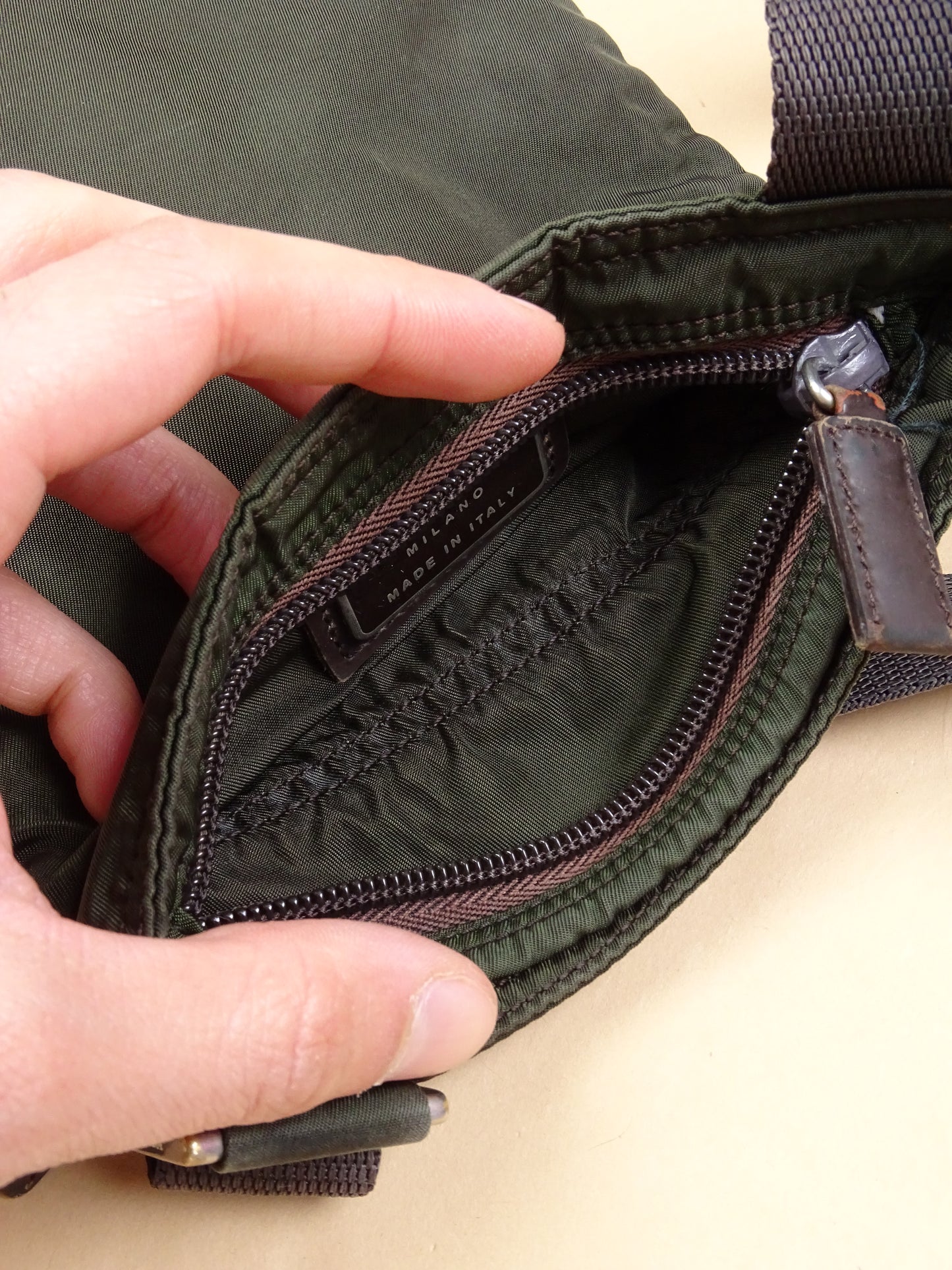 Sacoche Prada Nylon Kaki