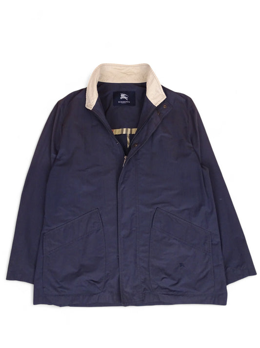 Burberry Manteau Long Bleu Marine/Beige XL Homme