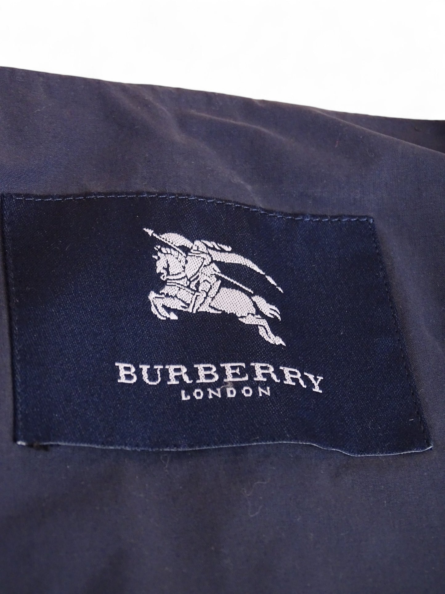 Burberry Manteau Long Bleu Marine/Beige XL Homme