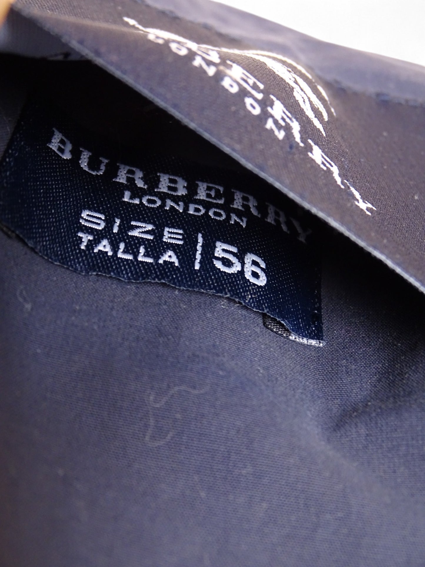 Burberry Manteau Long Bleu Marine/Beige XL Homme