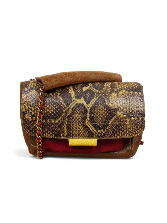 Sac Jérôme Dreyfuss Lulu S Croco Daim Marron Rose