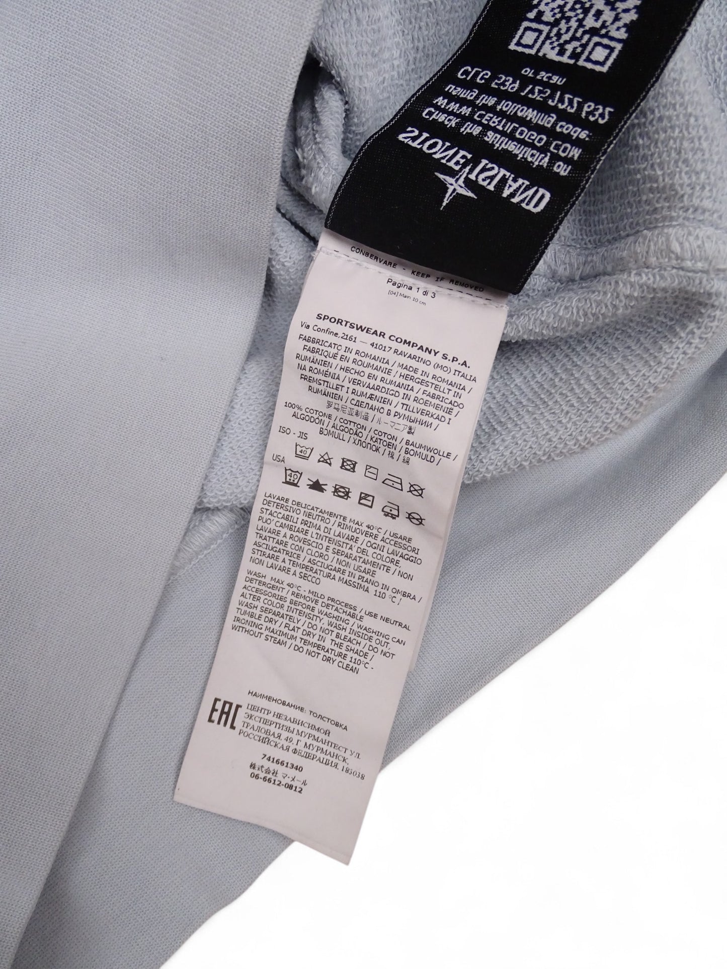 Pull Stone Island Bleu Clair S Homme