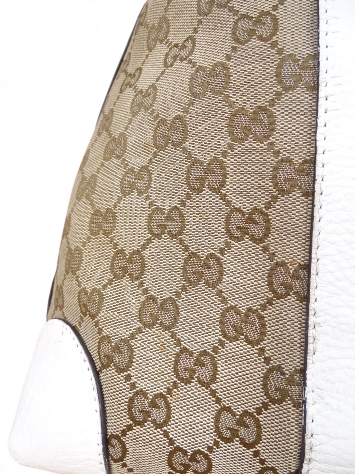 Gucci Secret Canvas Sac Medium Crocodile Toile Monogramme Web Blanc Beige